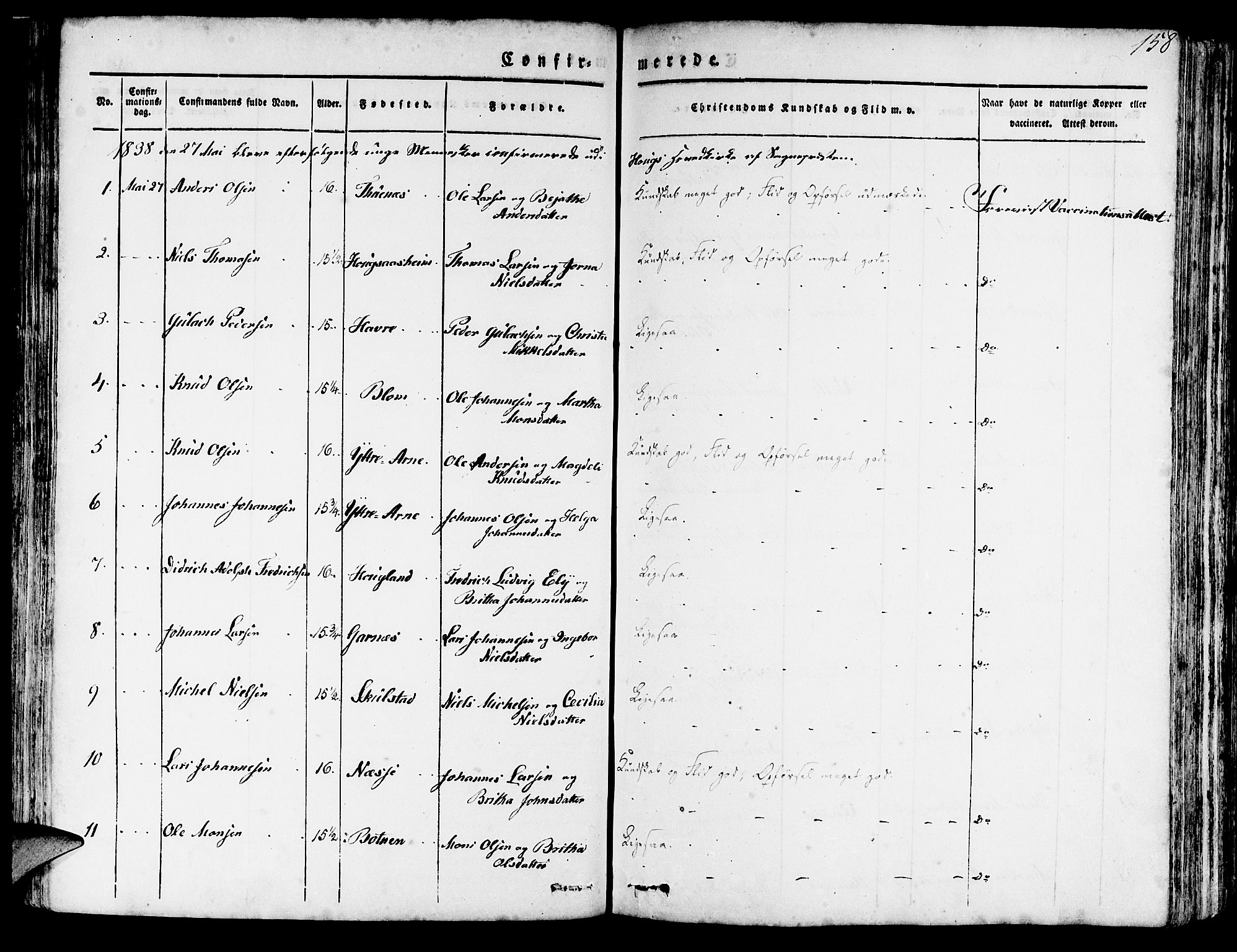 Haus sokneprestembete, AV/SAB-A-75601/H/Haa: Parish register (official) no. A 14, 1827-1838, p. 158