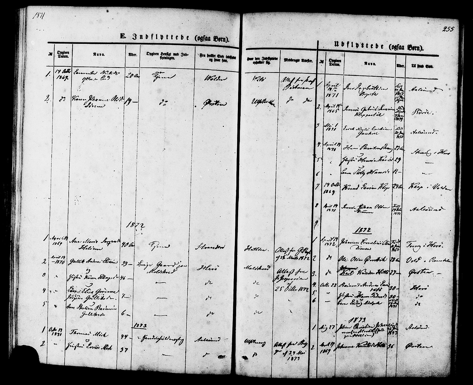 Ministerialprotokoller, klokkerbøker og fødselsregistre - Møre og Romsdal, SAT/A-1454/509/L0105: Parish register (official) no. 509A03, 1848-1882, p. 255