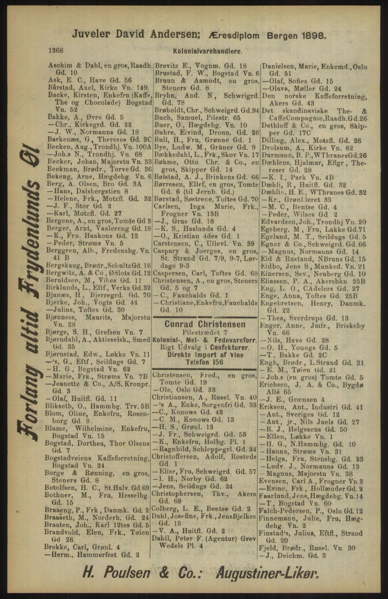 Kristiania/Oslo adressebok, PUBL/-, 1904, p. 1368