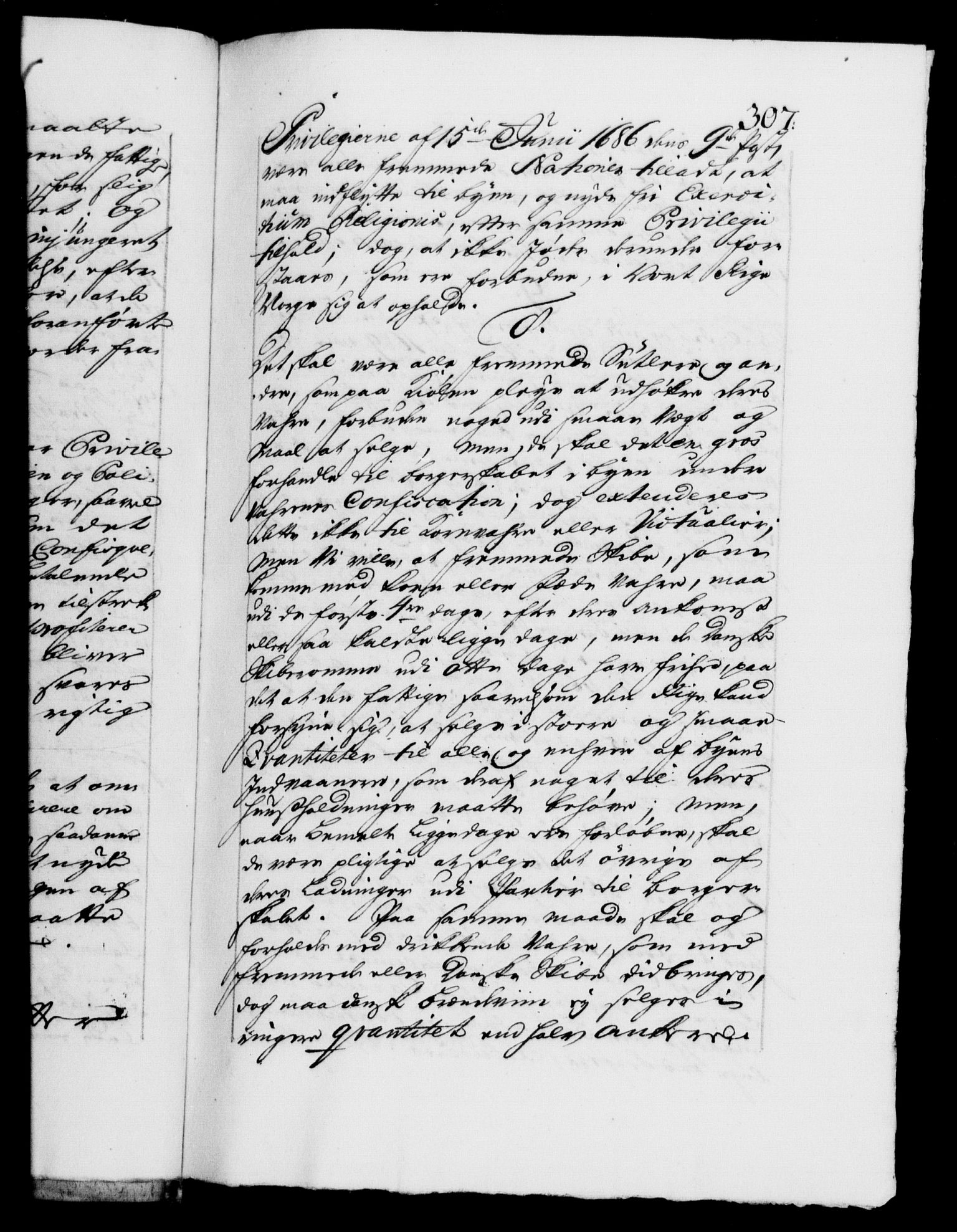 Danske Kanselli 1572-1799, RA/EA-3023/F/Fc/Fca/Fcaa/L0030: Norske registre, 1737-1738, p. 307a