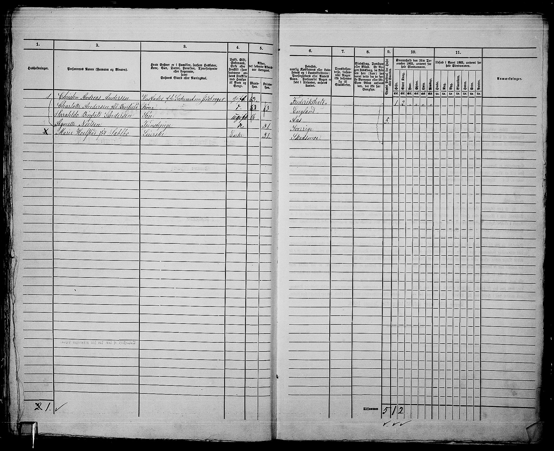 RA, 1865 census for Kristiania, 1865, p. 4042