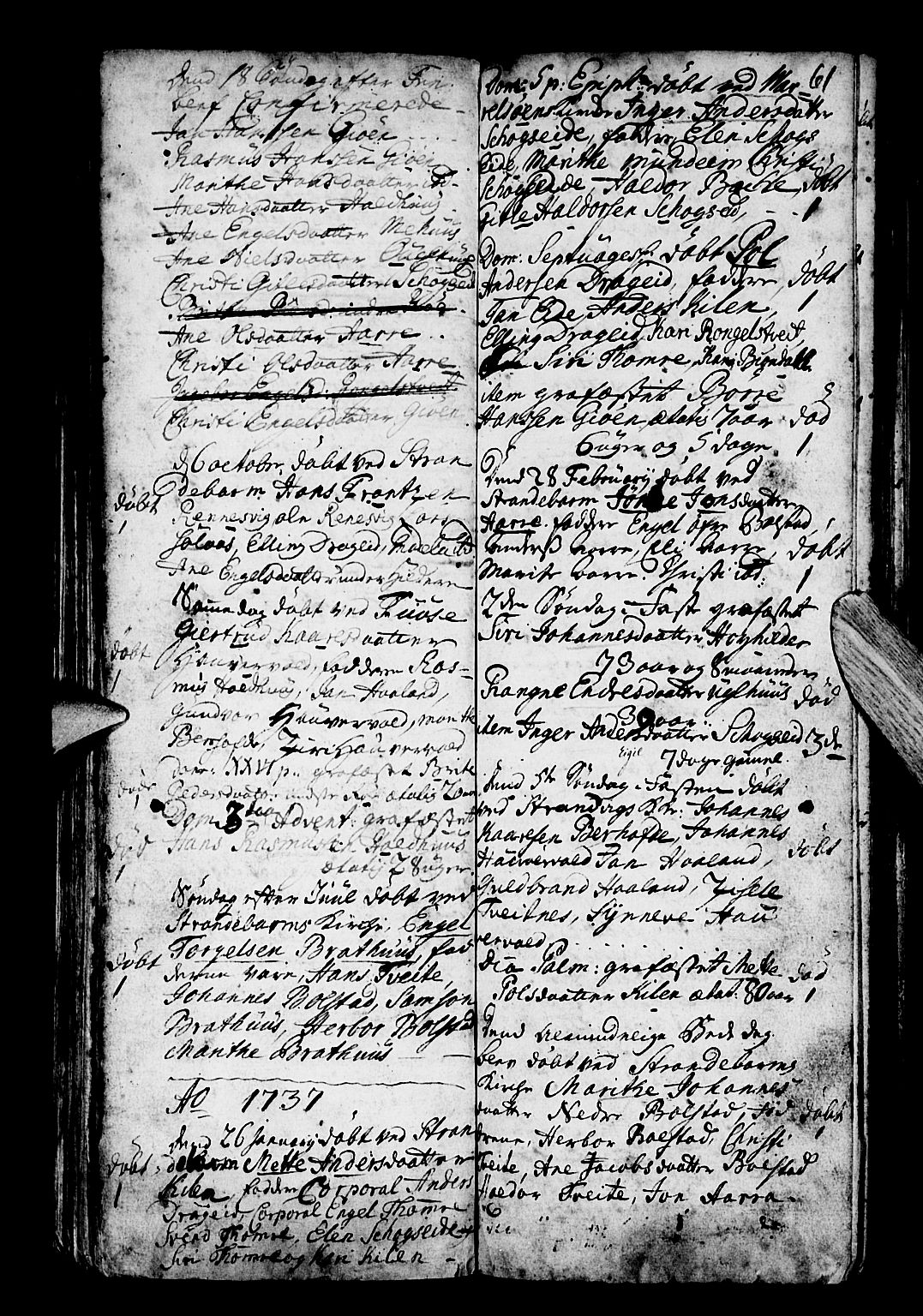 Os sokneprestembete, AV/SAB-A-99929: Parish register (official) no. A 3, 1669-1760, p. 61