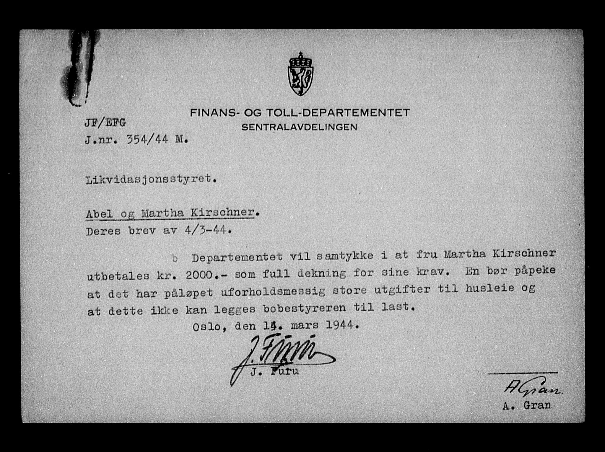 Justisdepartementet, Tilbakeføringskontoret for inndratte formuer, AV/RA-S-1564/H/Hc/Hcc/L0951: --, 1945-1947, p. 333