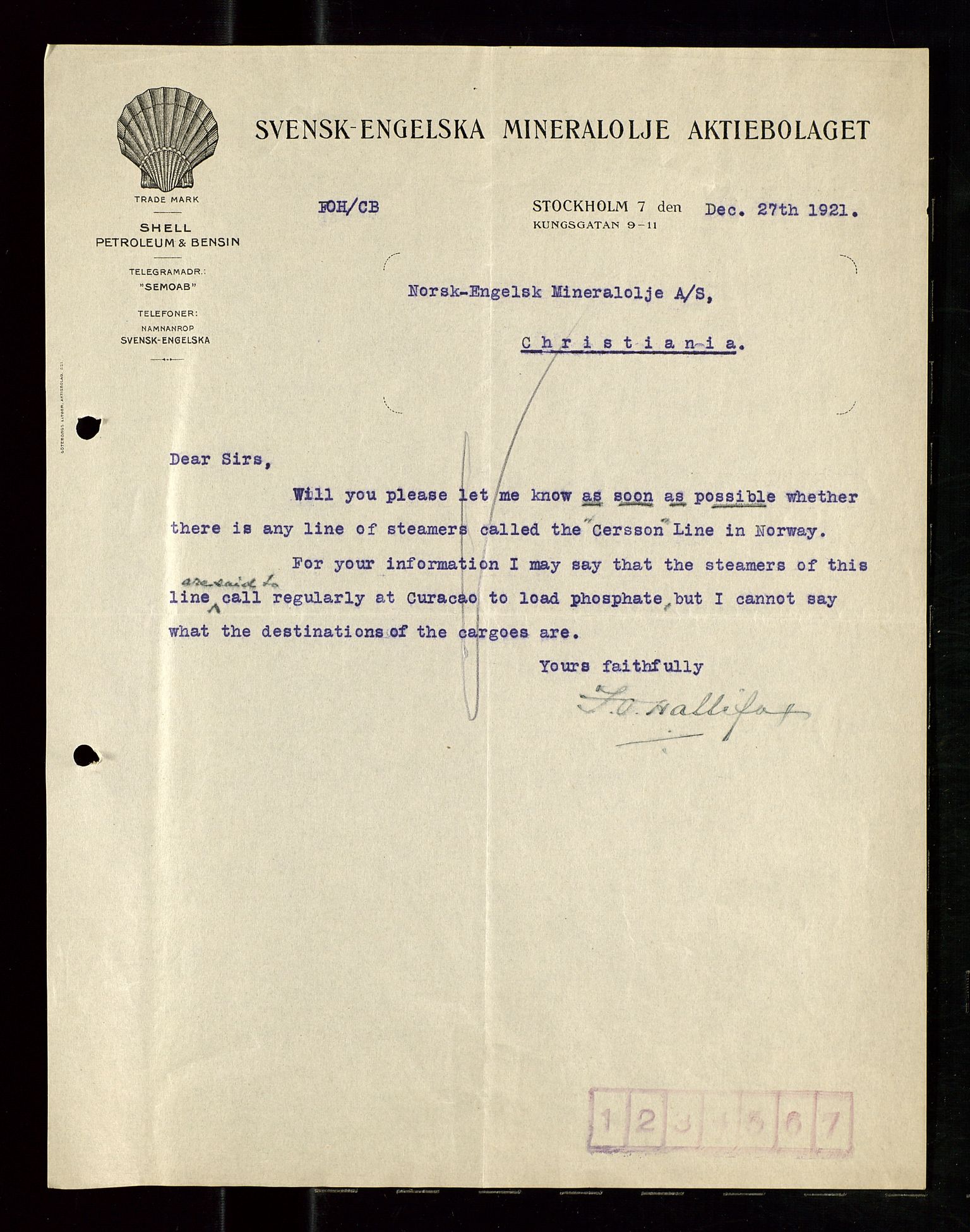 Pa 1521 - A/S Norske Shell, AV/SAST-A-101915/E/Ea/Eaa/L0011: Sjefskorrespondanse, 1921, p. 133