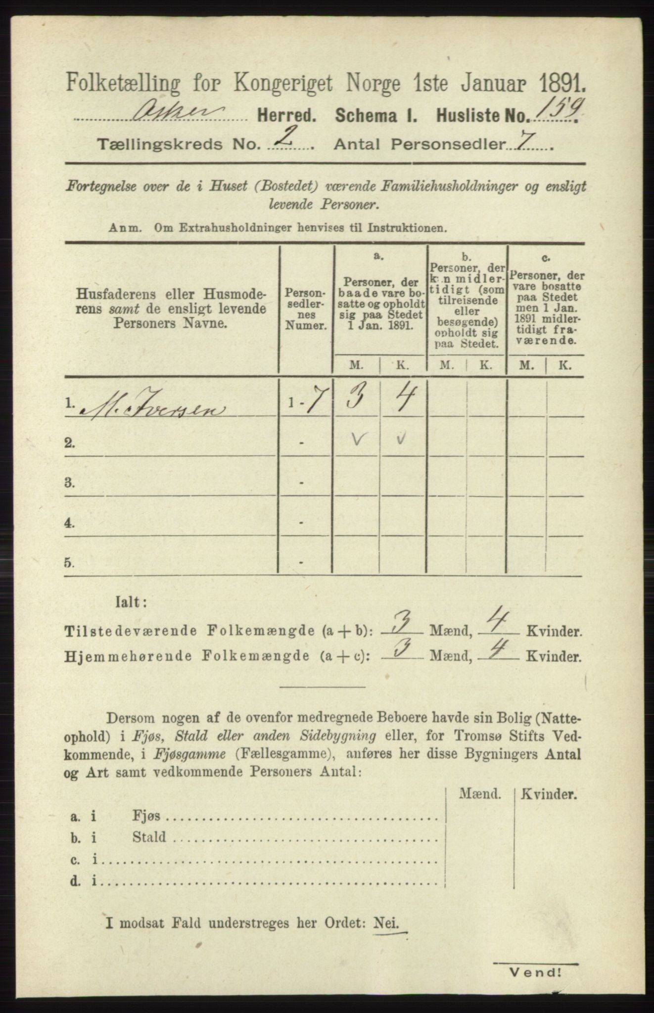 RA, 1891 census for 0220 Asker, 1891, p. 917