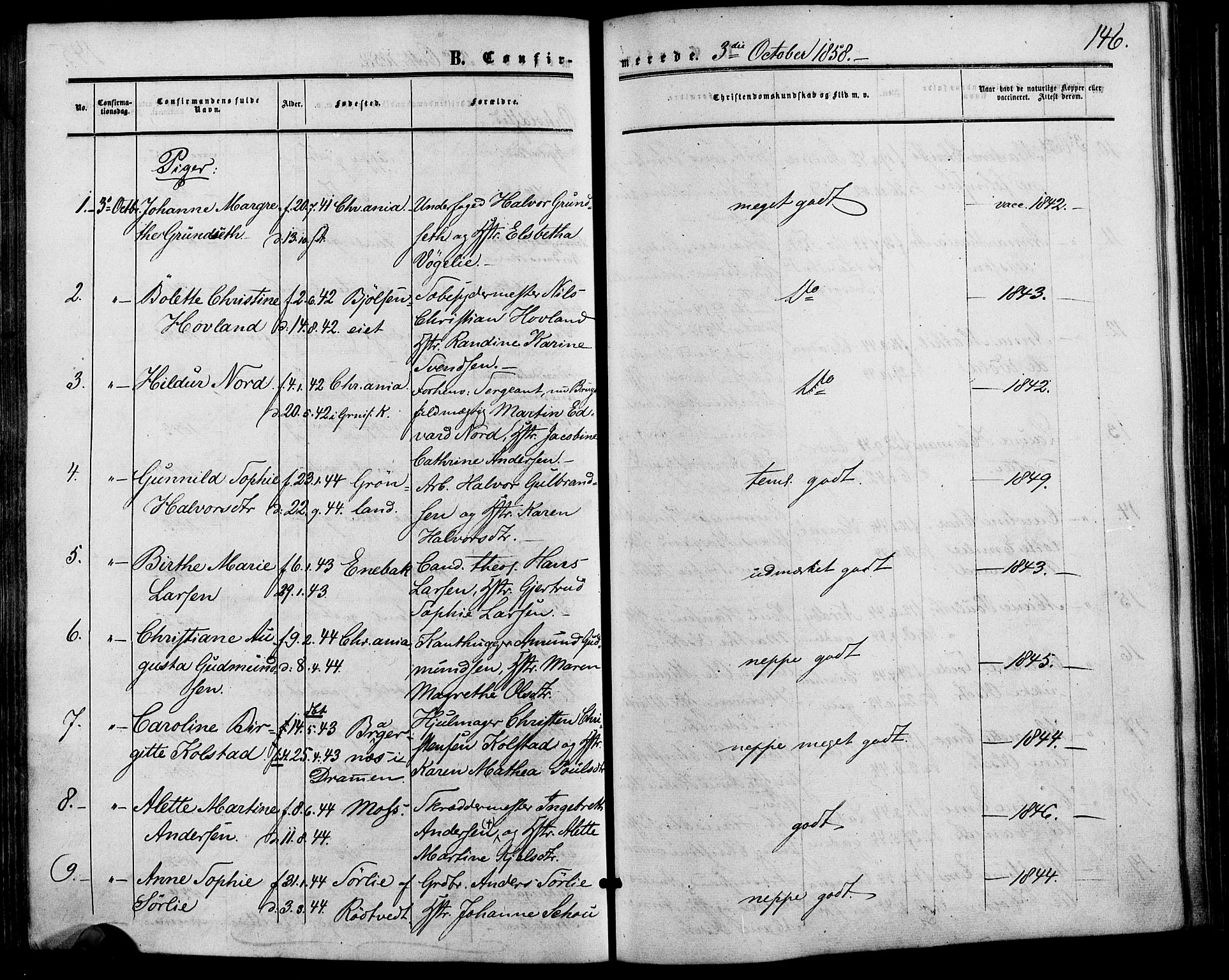 Vestre Aker prestekontor Kirkebøker, SAO/A-10025/F/Fa/L0001: Parish register (official) no. 1, 1853-1858, p. 146
