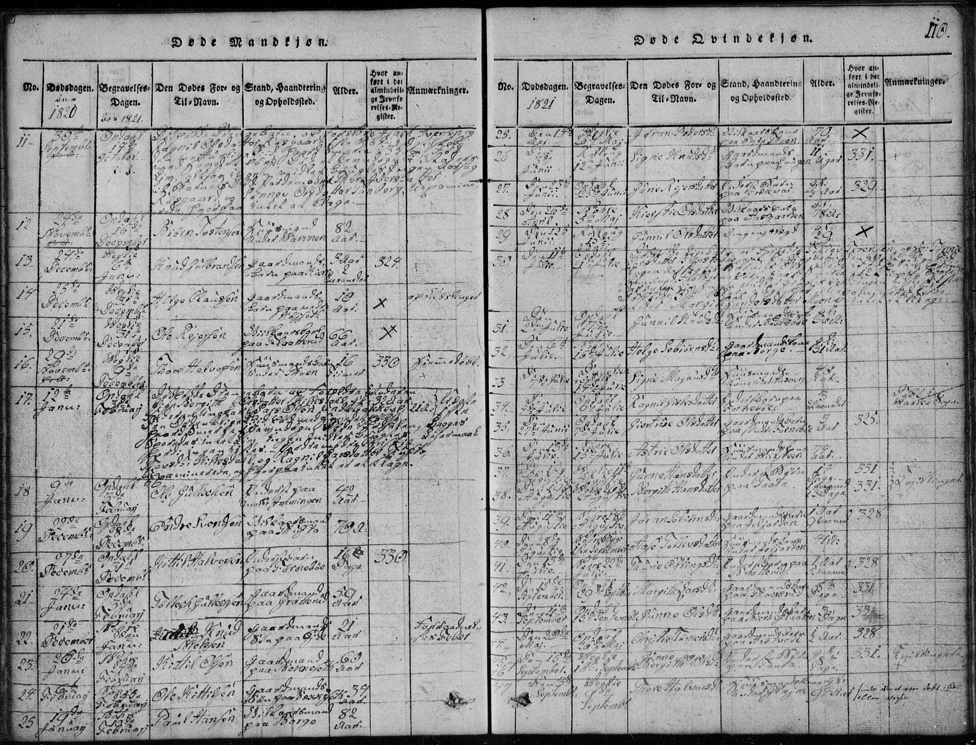 Rollag kirkebøker, AV/SAKO-A-240/G/Ga/L0001: Parish register (copy) no. I 1, 1814-1831, p. 110