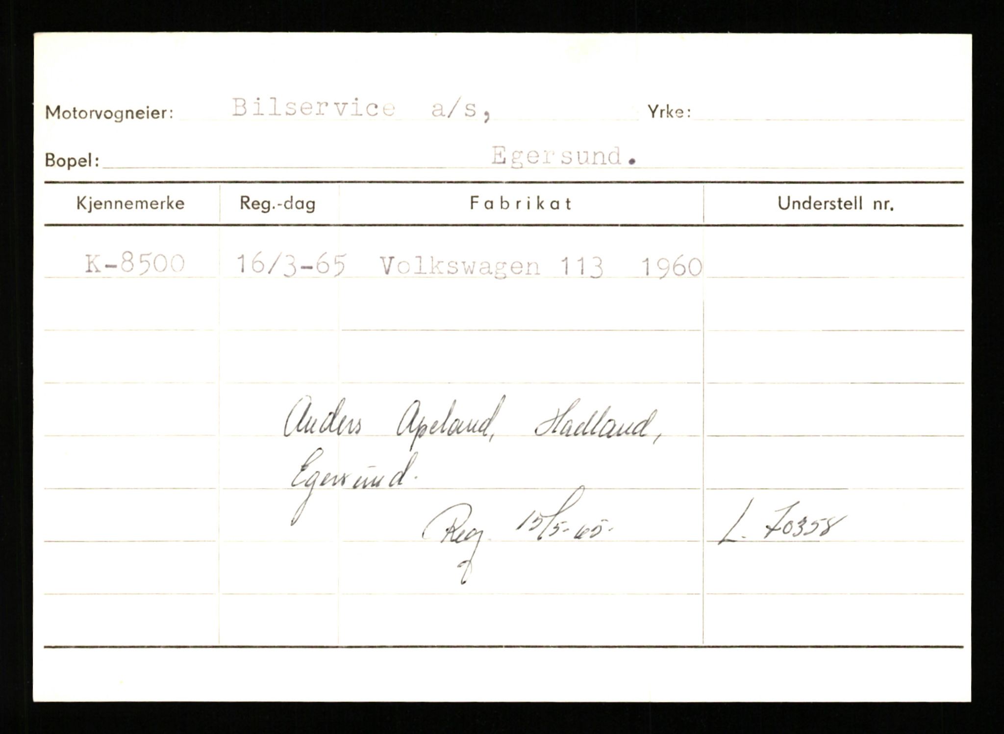 Stavanger trafikkstasjon, AV/SAST-A-101942/0/G/L0002: Registreringsnummer: 5791 - 10405, 1930-1971, p. 1631