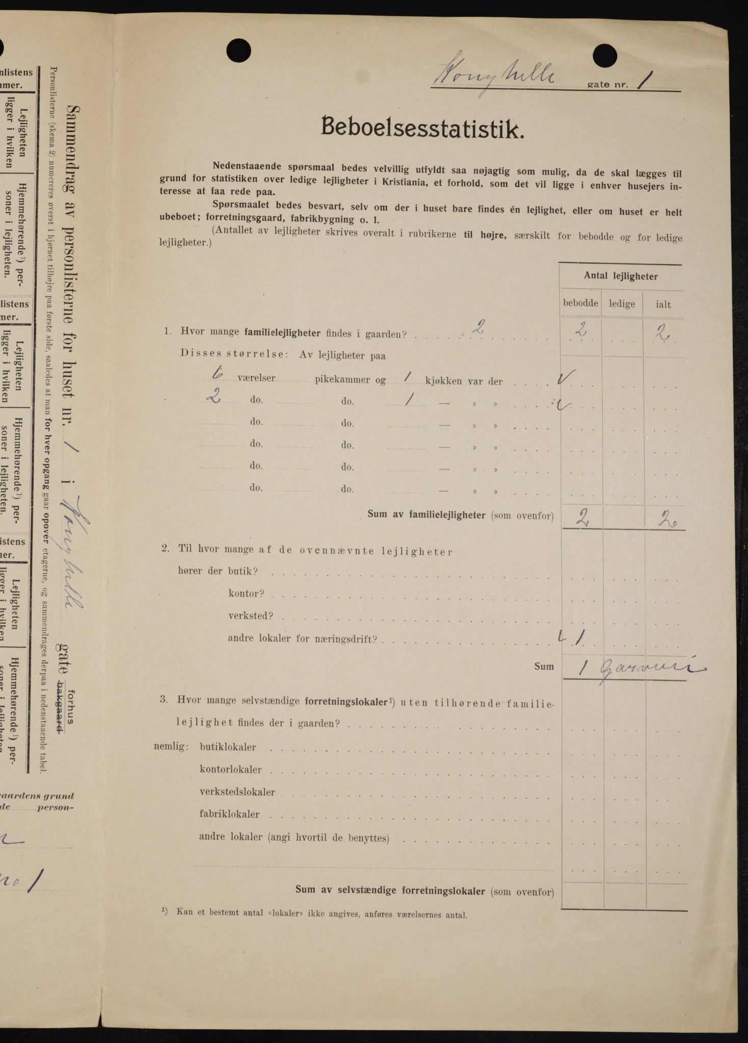 OBA, Municipal Census 1909 for Kristiania, 1909, p. 48322