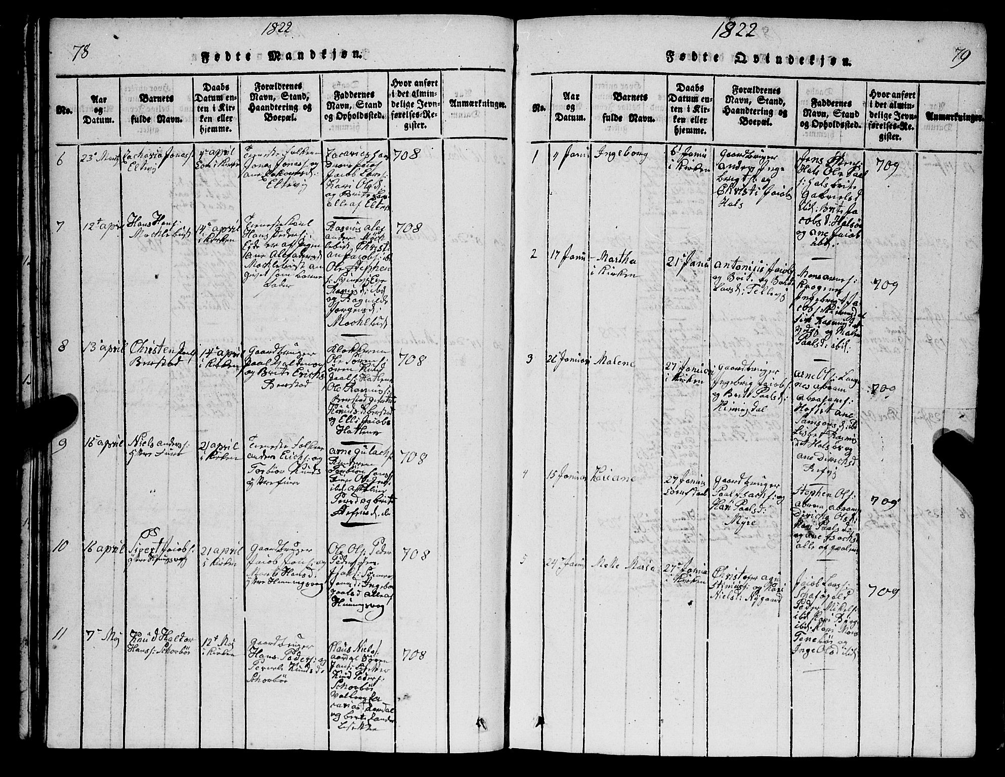 Selje sokneprestembete, AV/SAB-A-99938/H/Ha/Hab/Haba: Parish register (copy) no. A 1, 1816-1828, p. 78-79