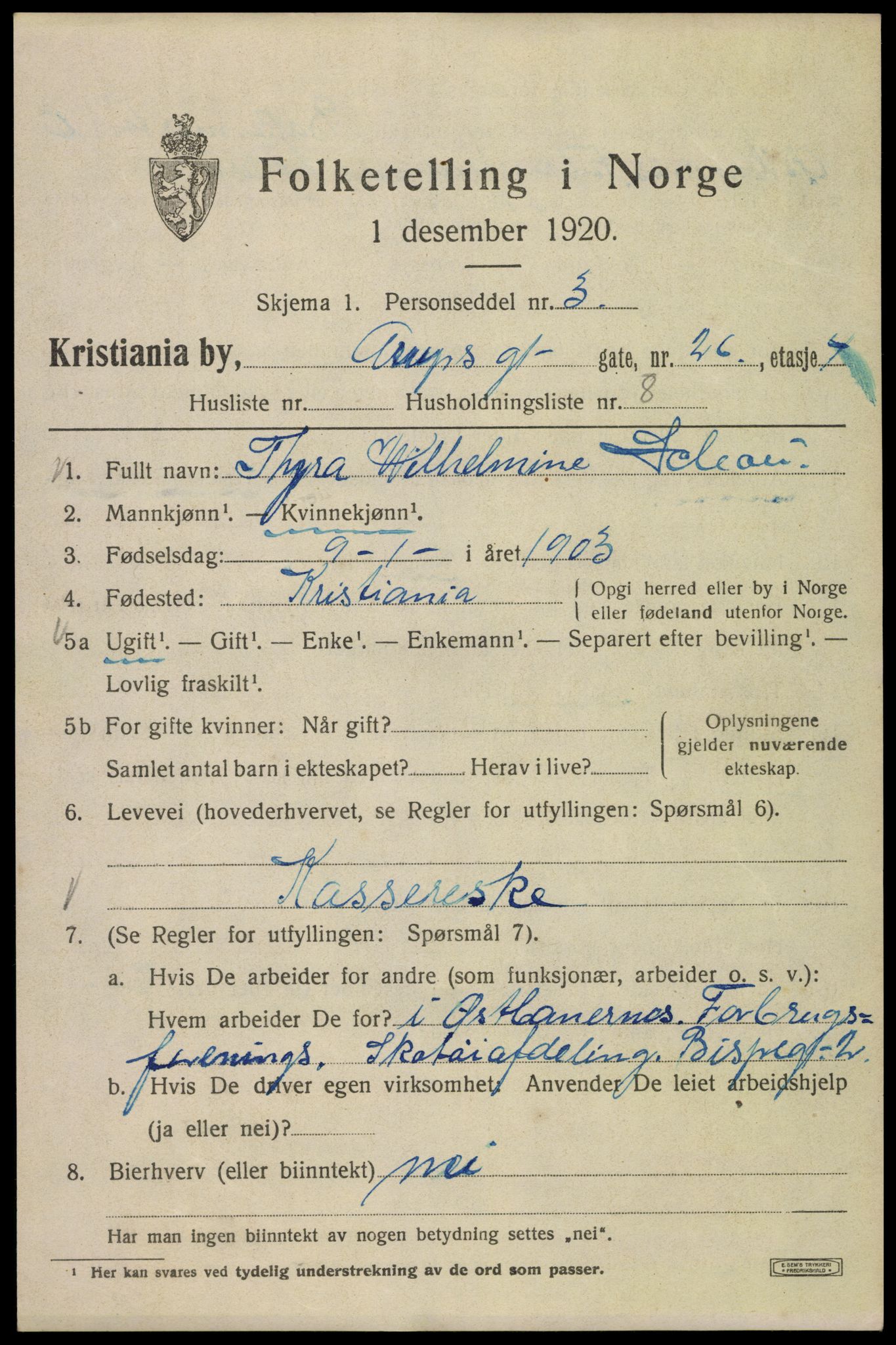 SAO, 1920 census for Kristiania, 1920, p. 146679