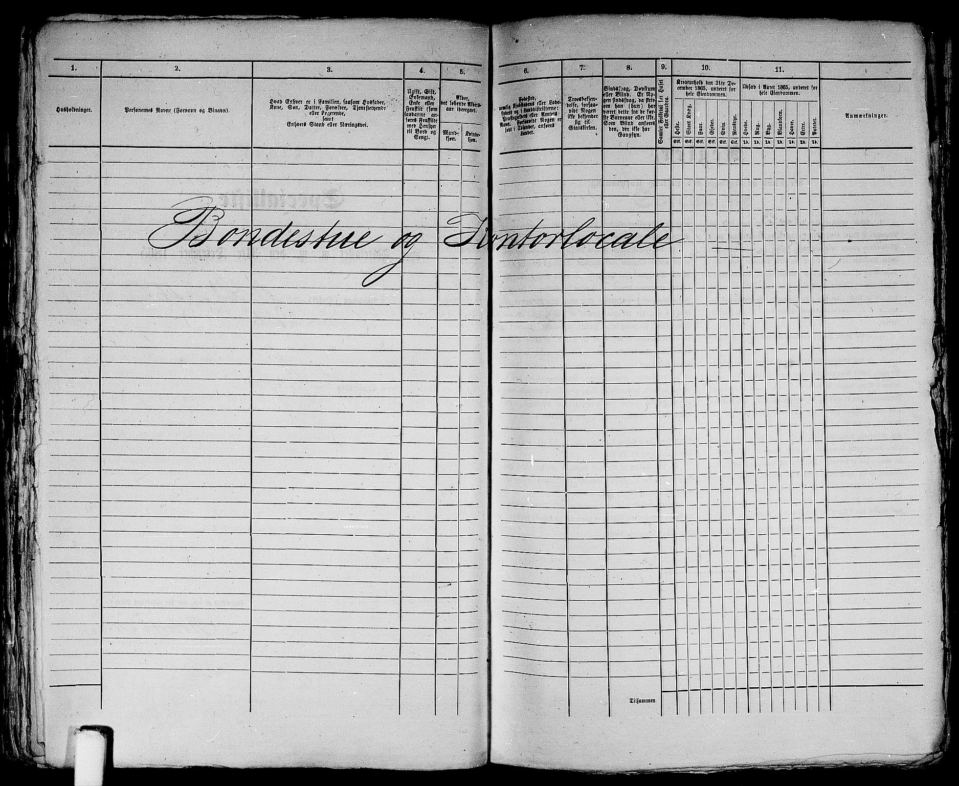 RA, 1865 census for Bergen, 1865, p. 125