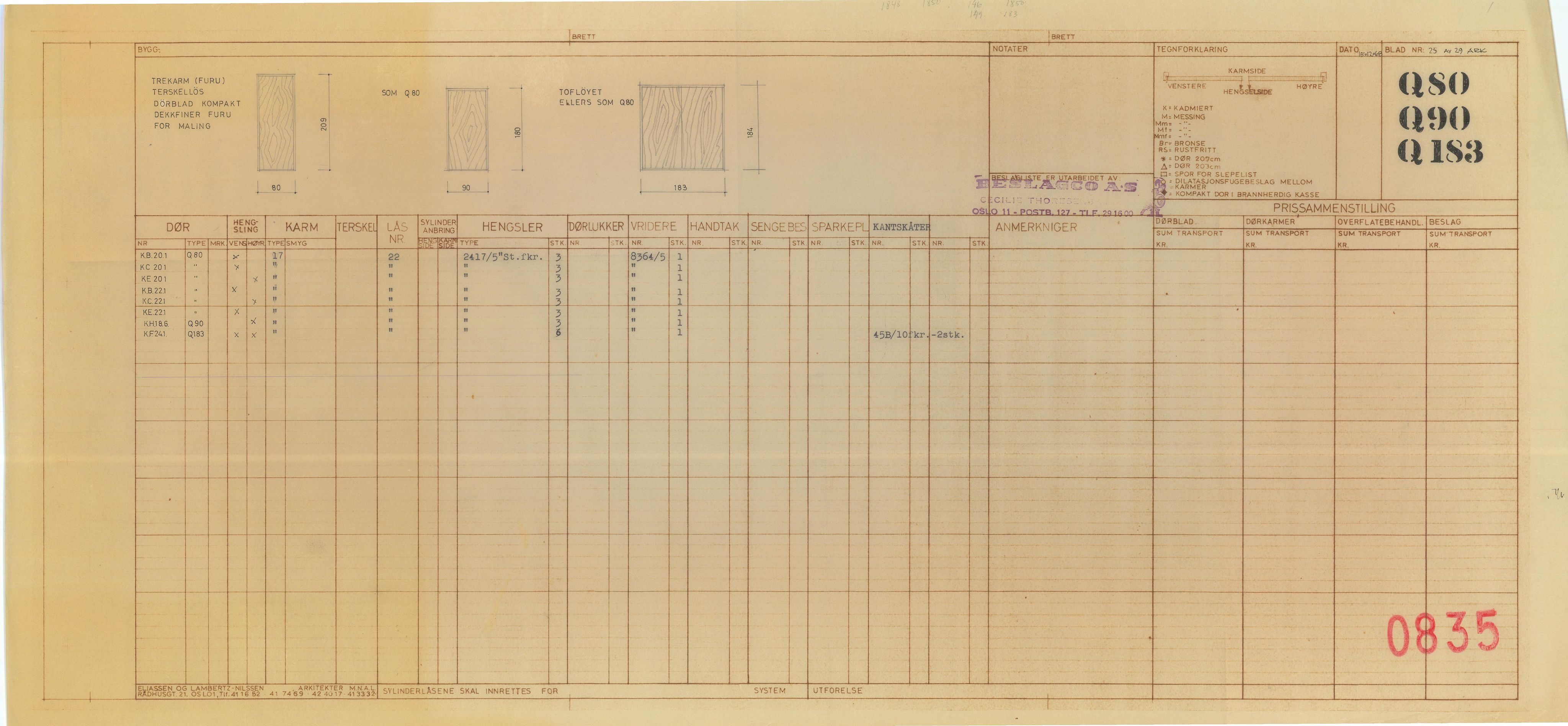 Eliassen og Lambertz-Nilssen Arkitekter, AAKS/PA-2983/T/T02/L0009: Tegningskogger 0835, 1967-1972, p. 20