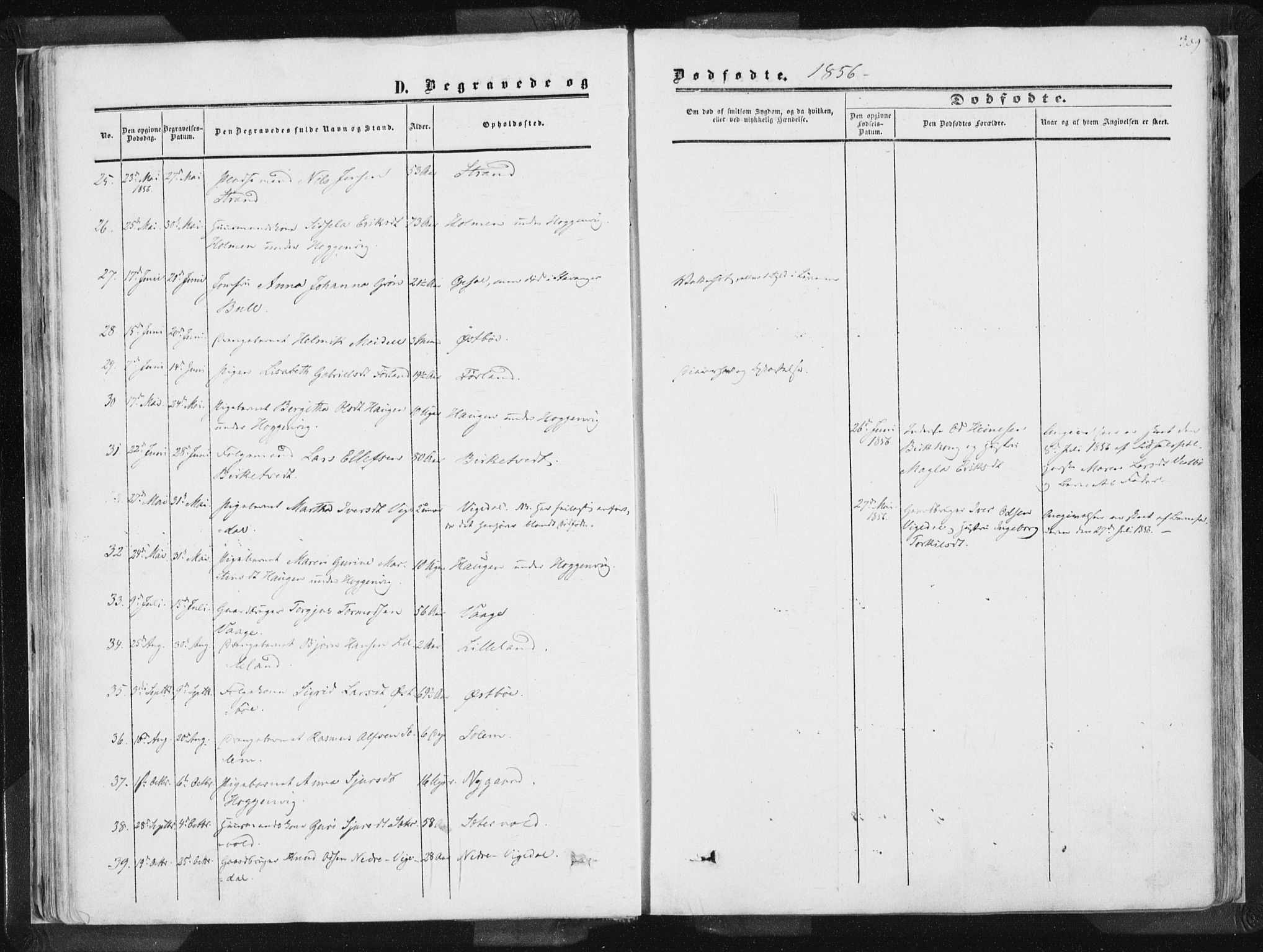 Vikedal sokneprestkontor, SAST/A-101840/01/IV: Parish register (official) no. A 6.2, 1851-1867, p. 309