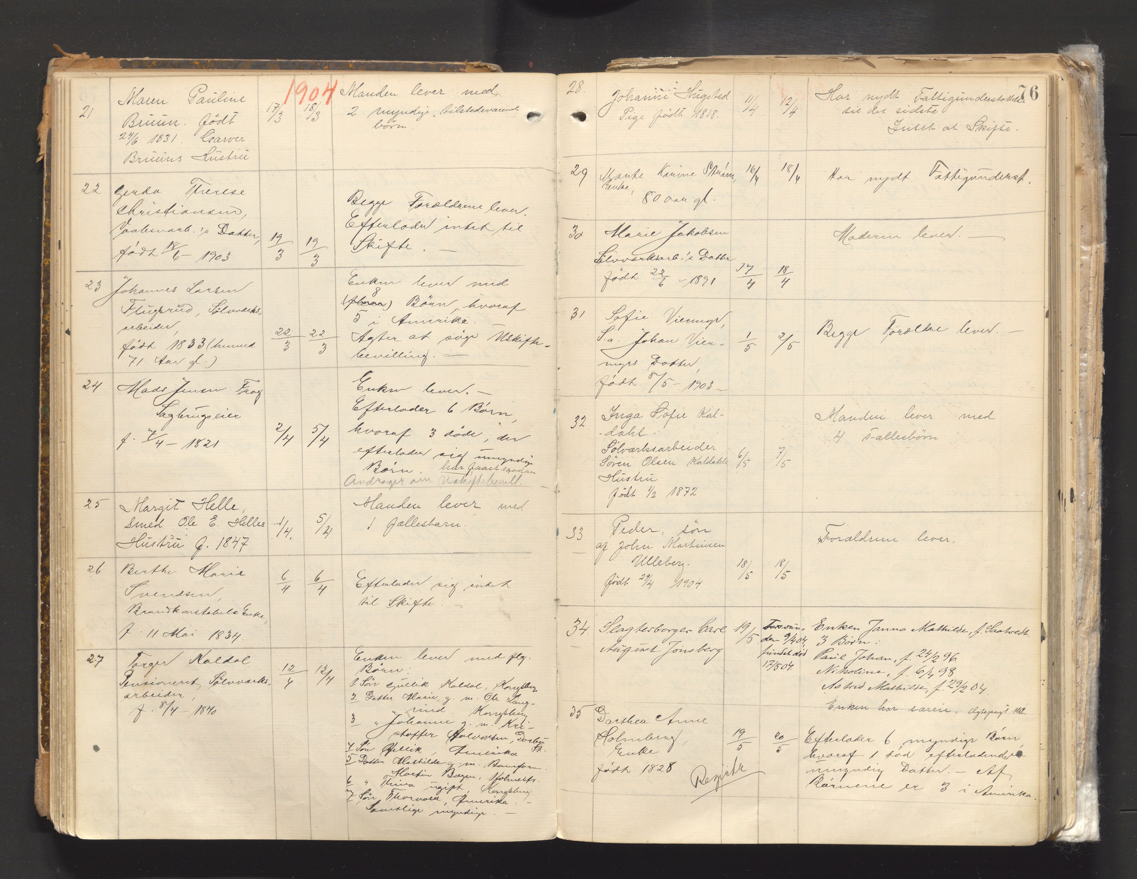 Numedal og Sandsvær sorenskriveri, AV/SAKO-A-128/H/Ha/Haa/Haab/L0001: Dødsfallsprotokoll - Kongsberg by, 1891-1926, p. 75b-76a