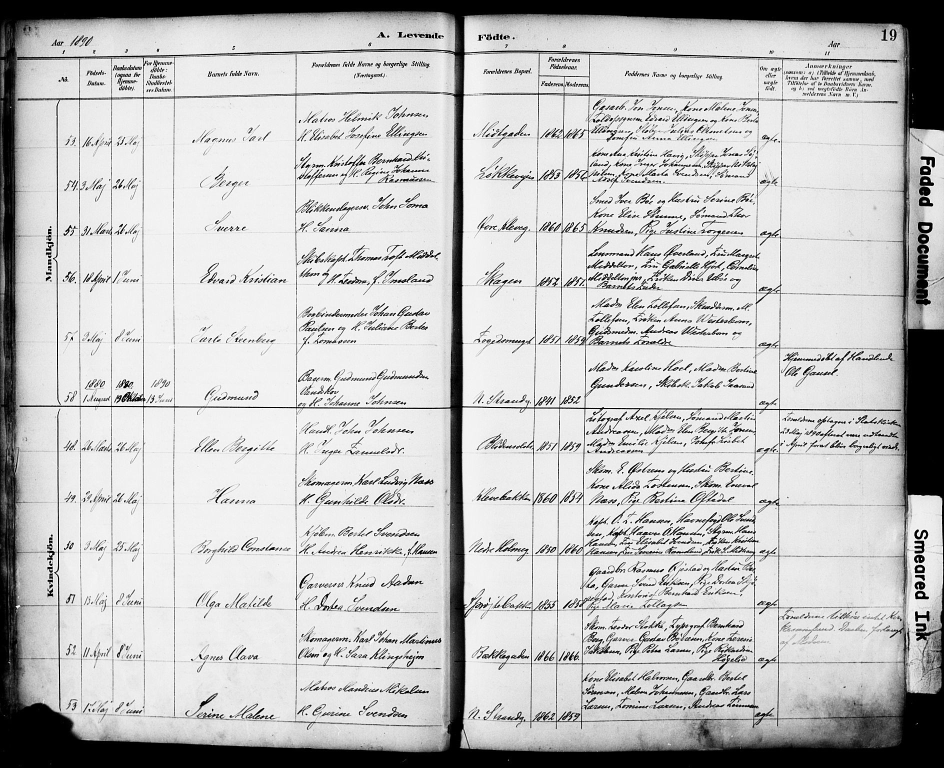 Domkirken sokneprestkontor, AV/SAST-A-101812/001/30/30BA/L0030: Parish register (official) no. A 29, 1889-1902, p. 19