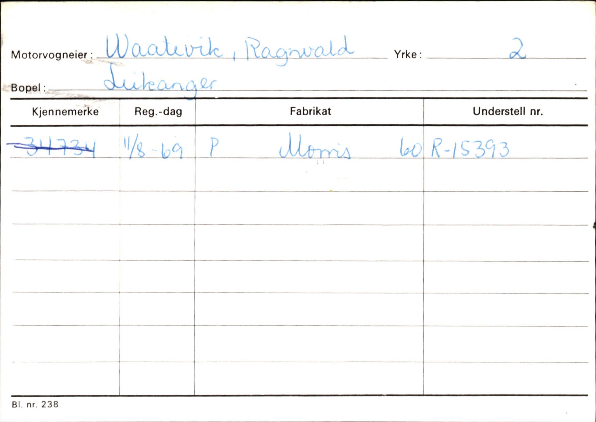 Statens vegvesen, Sogn og Fjordane vegkontor, SAB/A-5301/4/F/L0126: Eigarregister Fjaler M-Å. Leikanger A-Å, 1945-1975, p. 2427