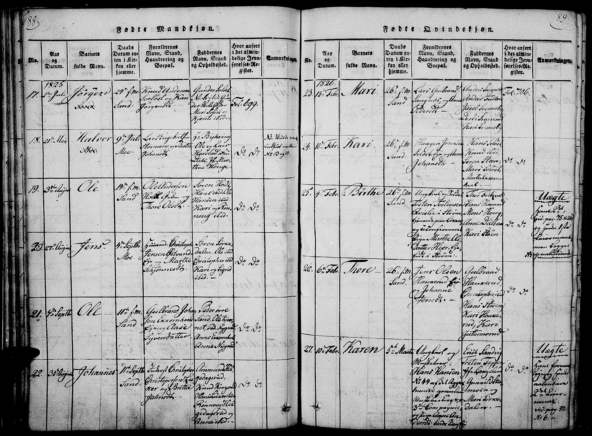 Nord-Odal prestekontor, SAH/PREST-032/H/Ha/Haa/L0001: Parish register (official) no. 1, 1819-1838, p. 88-89