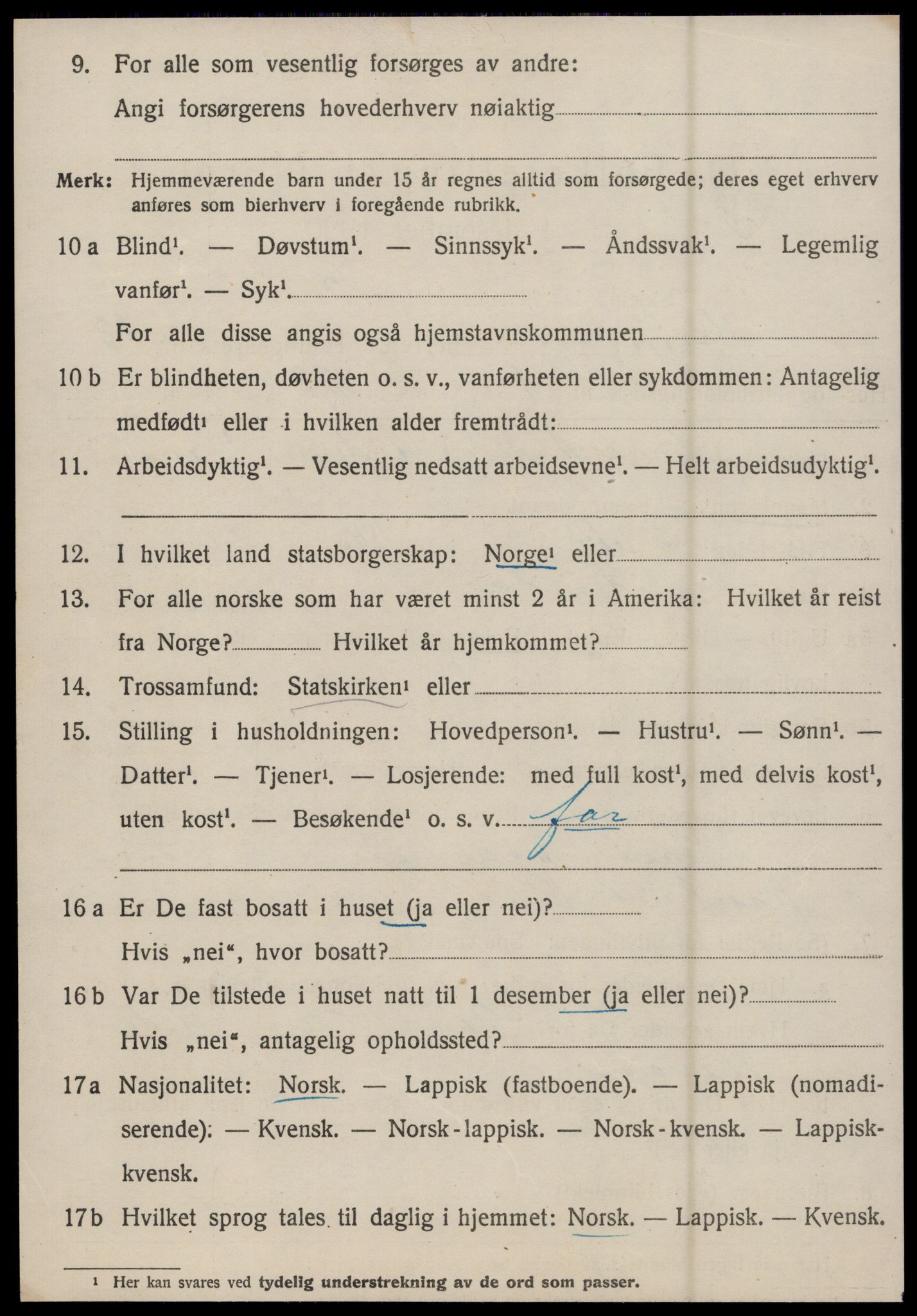 SAT, 1920 census for Strinda, 1920, p. 26497