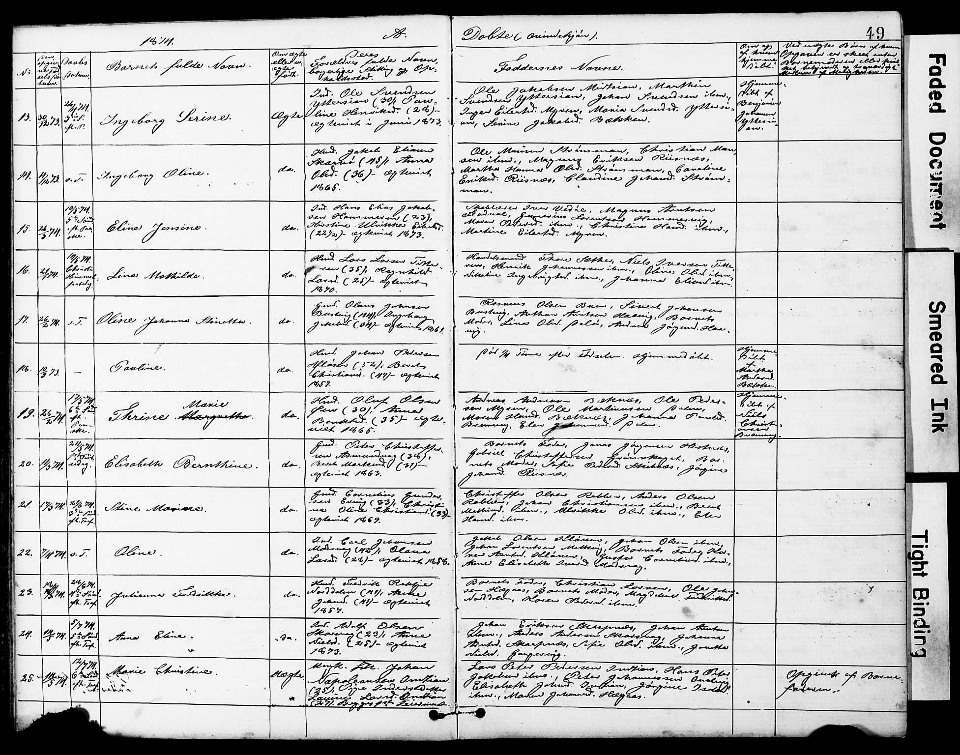 Ministerialprotokoller, klokkerbøker og fødselsregistre - Sør-Trøndelag, AV/SAT-A-1456/634/L0541: Parish register (copy) no. 634C03, 1874-1891, p. 49