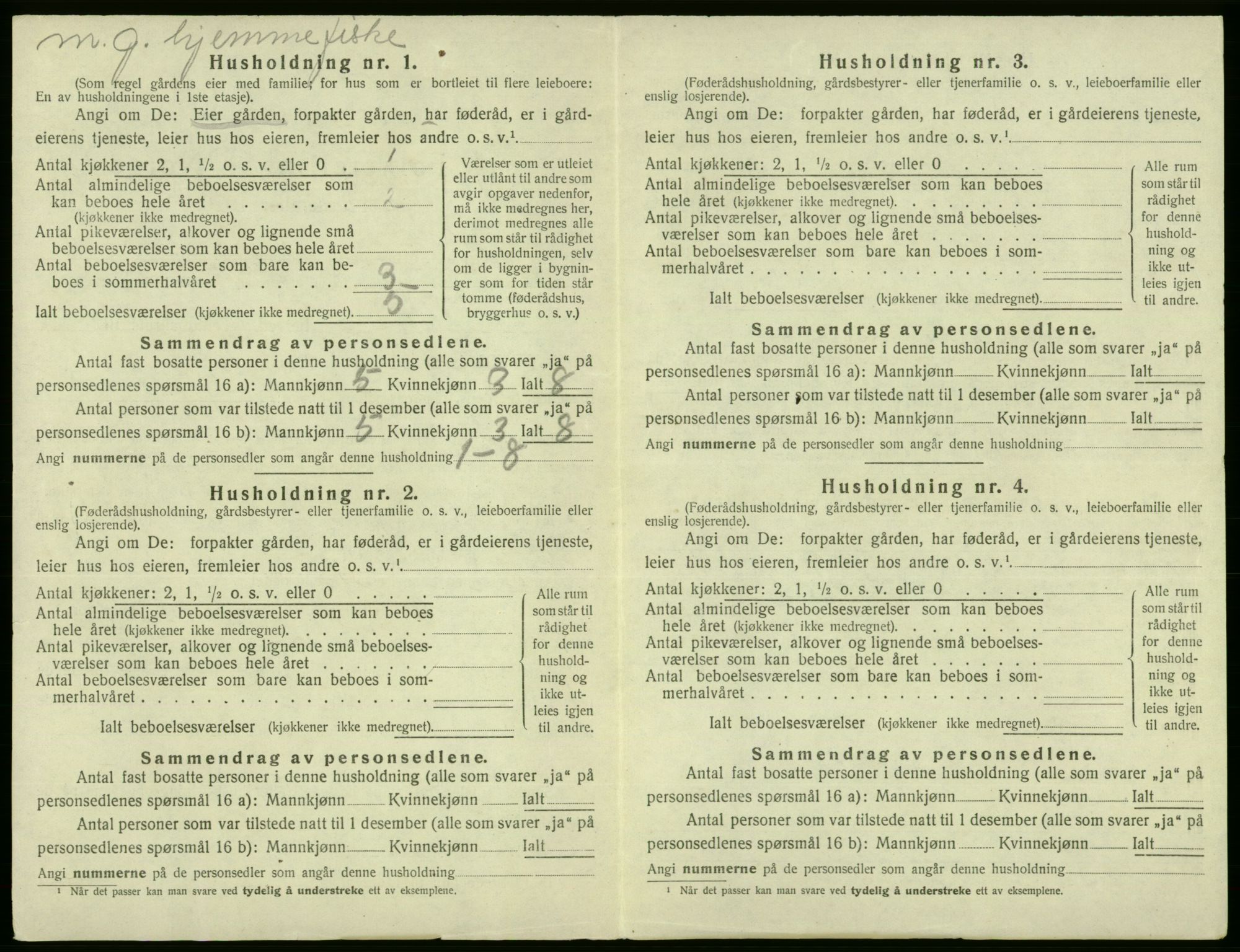 SAB, 1920 census for Fjell, 1920, p. 614