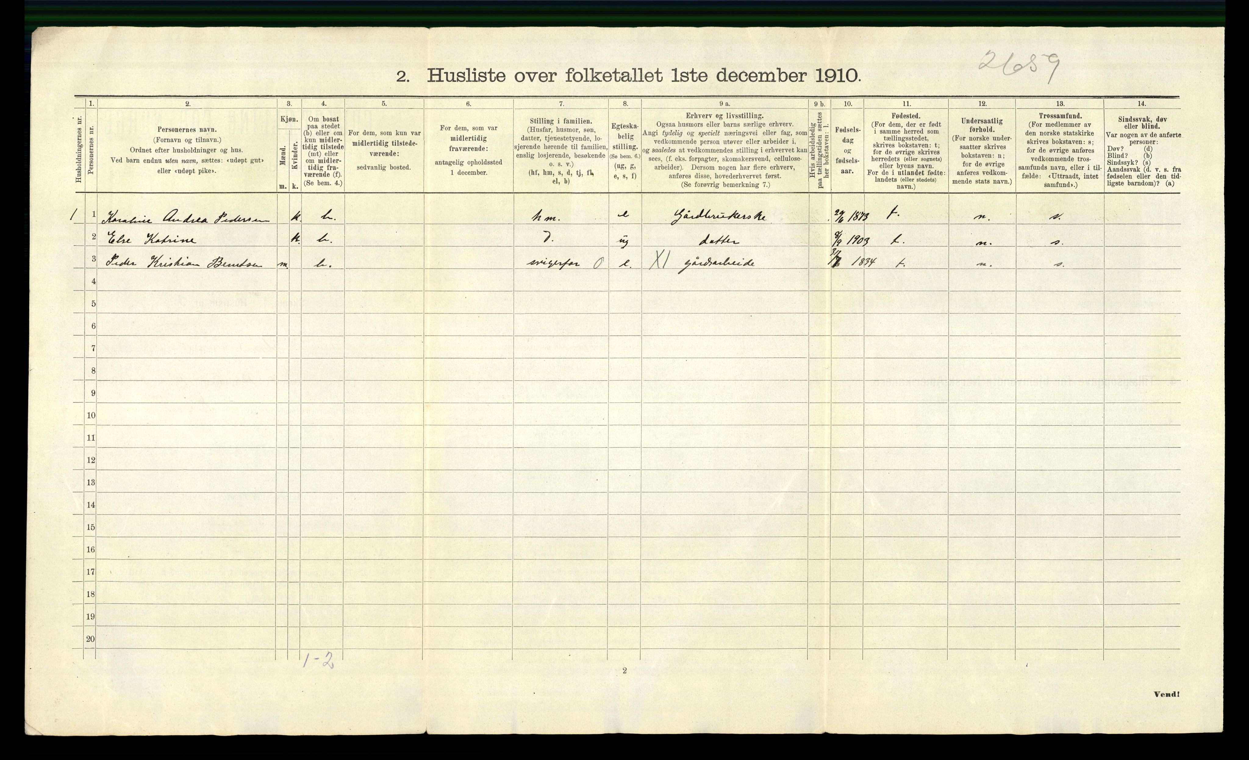 RA, 1910 census for Herad, 1910, p. 25