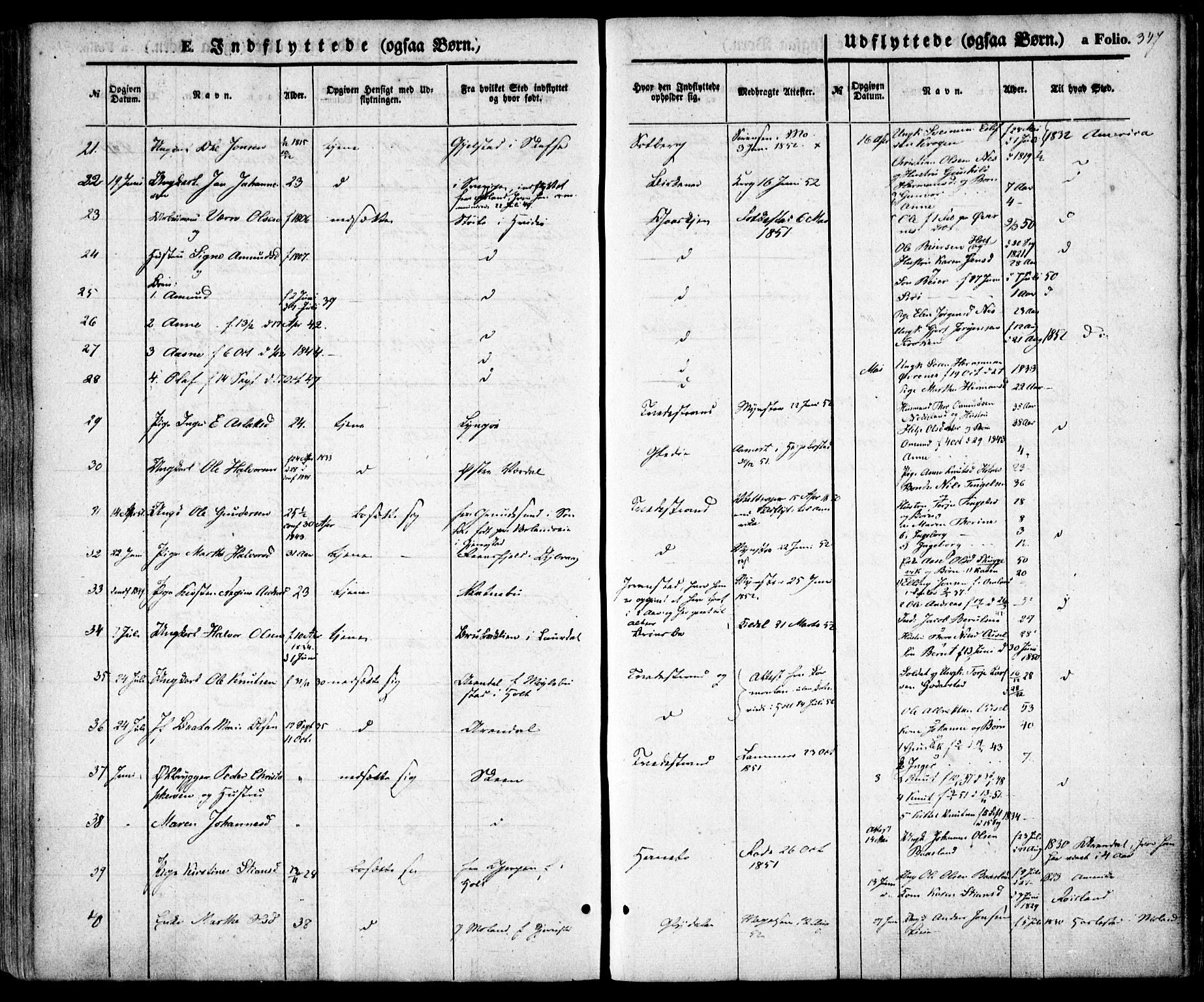 Holt sokneprestkontor, SAK/1111-0021/F/Fa/L0008: Parish register (official) no. A 8, 1849-1860, p. 347