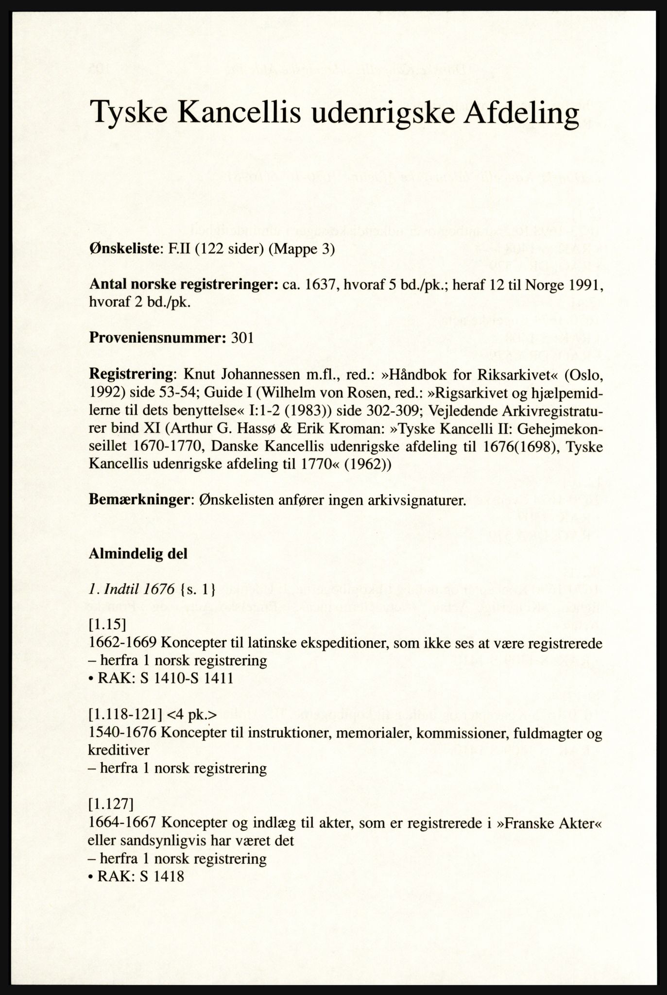 Publikasjoner utgitt av Arkivverket, PUBL/PUBL-001/A/0002: Erik Gøbel: NOREG, Tværregistratur over norgesrelevant materiale i Rigsarkivet i København (2000), 2000, p. 108