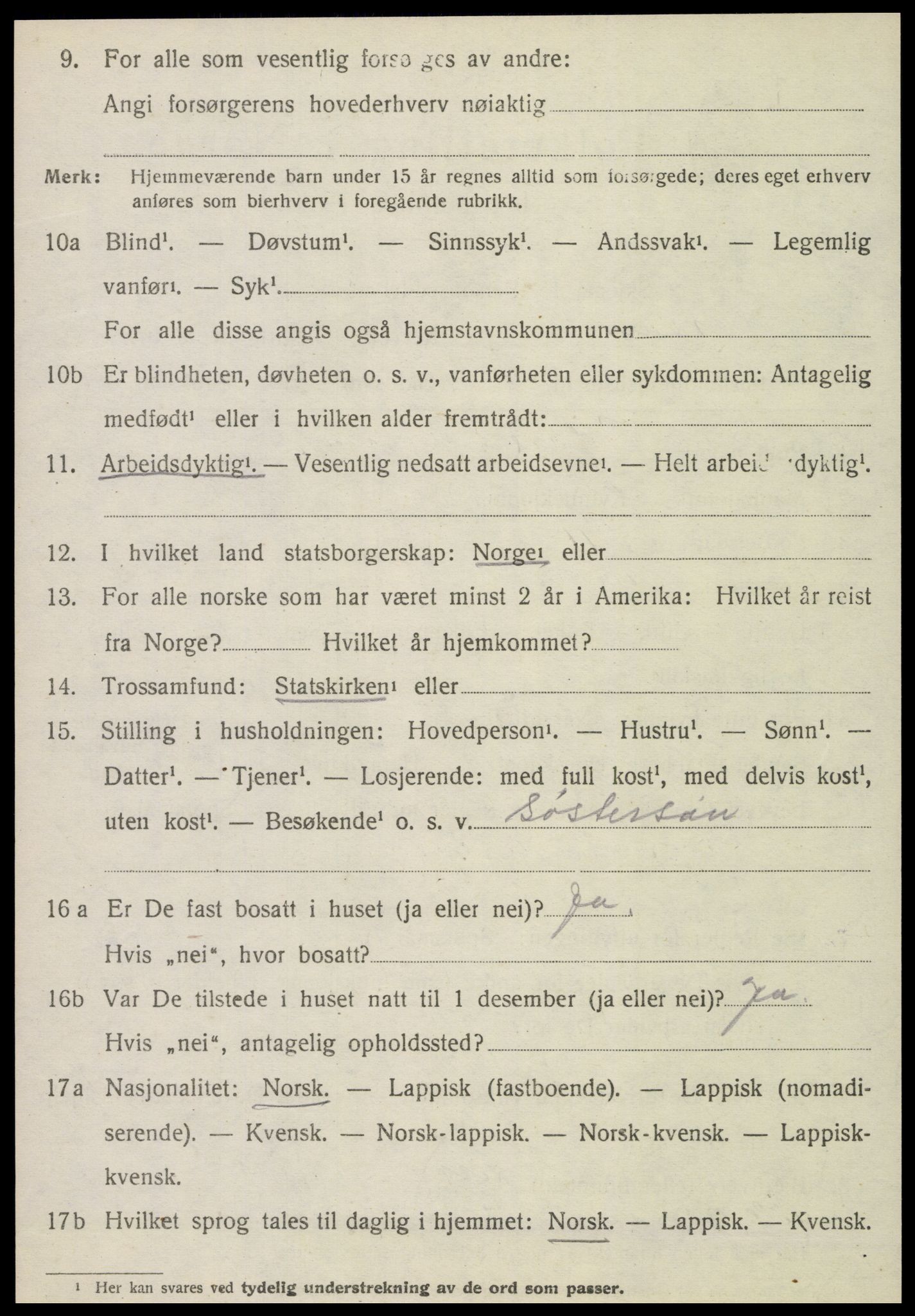 SAT, 1920 census for Verran, 1920, p. 611