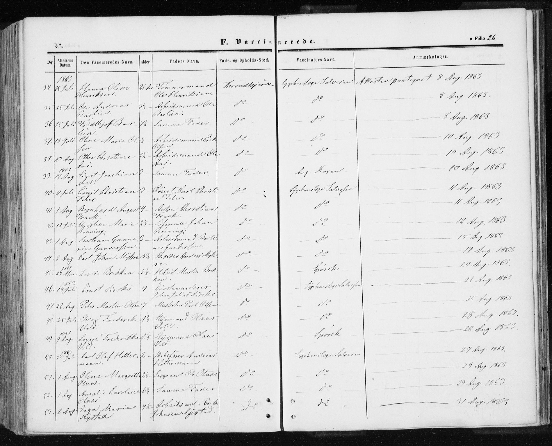 Ministerialprotokoller, klokkerbøker og fødselsregistre - Sør-Trøndelag, AV/SAT-A-1456/601/L0053: Parish register (official) no. 601A21, 1857-1865, p. 26