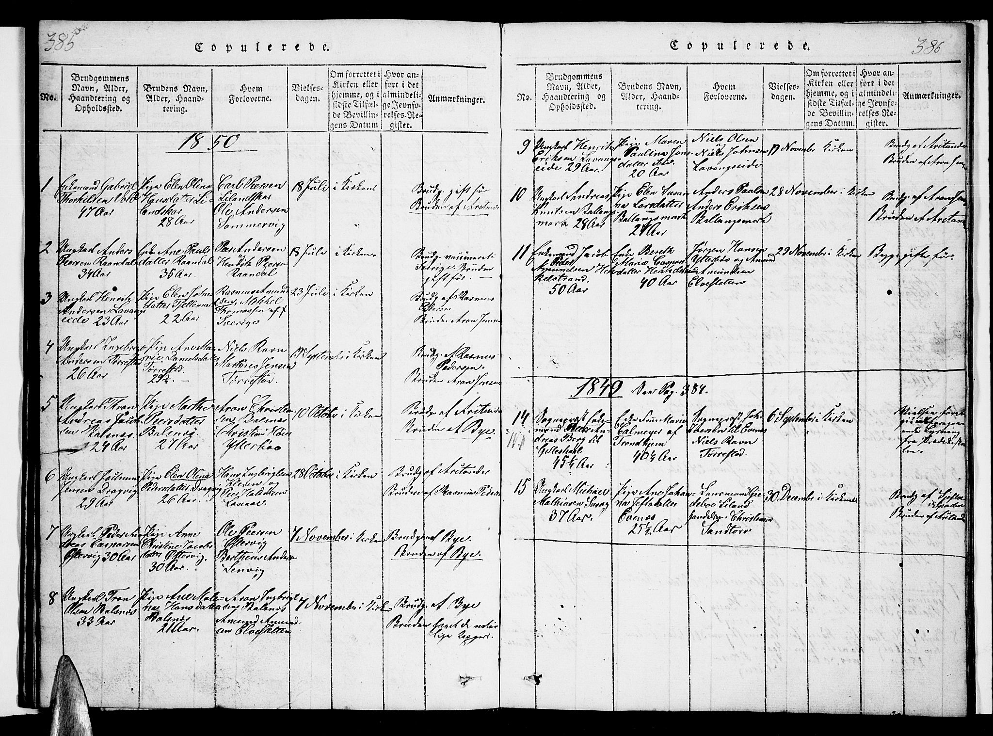 Ministerialprotokoller, klokkerbøker og fødselsregistre - Nordland, AV/SAT-A-1459/863/L0911: Parish register (copy) no. 863C01, 1821-1858, p. 385-386