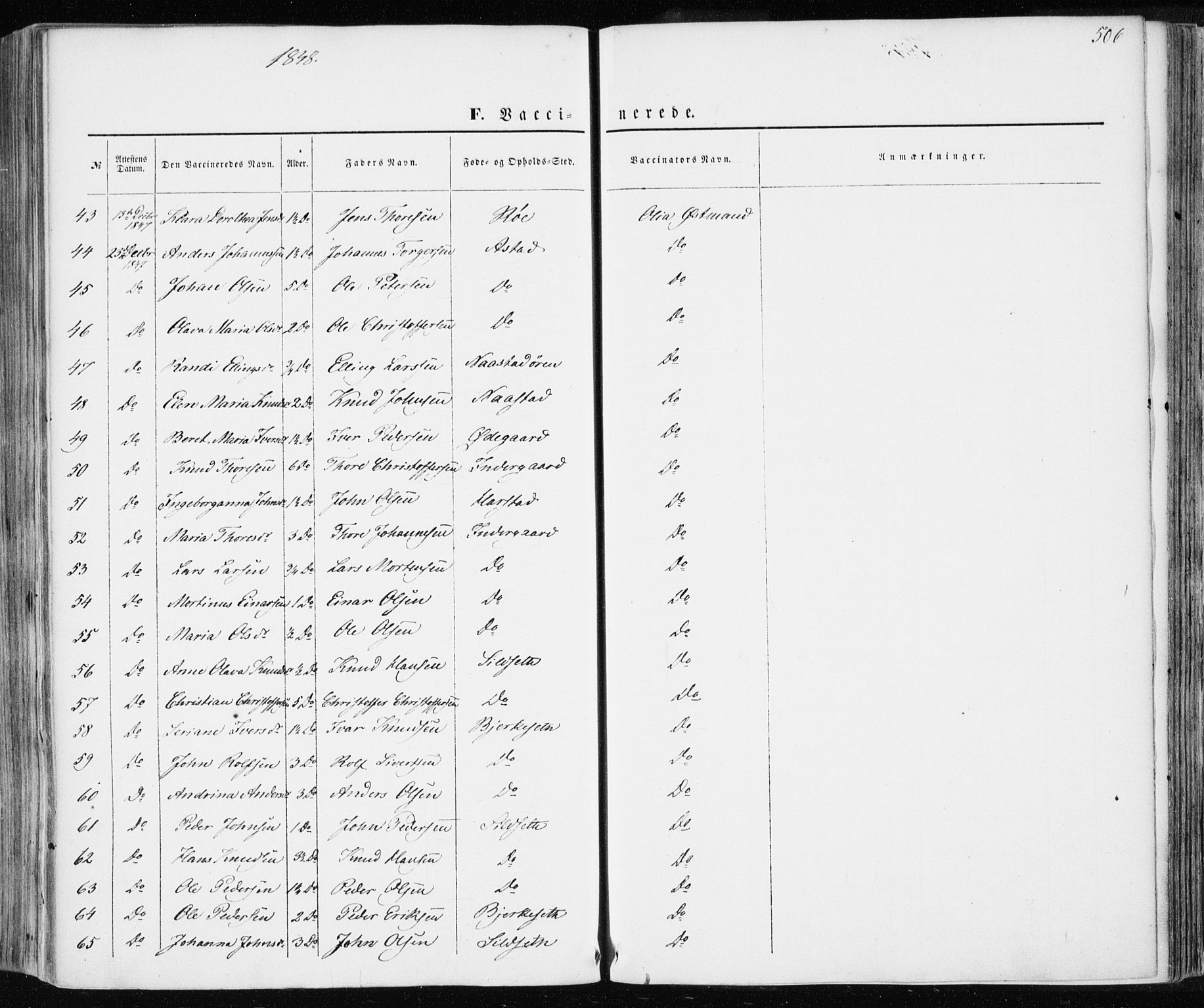 Ministerialprotokoller, klokkerbøker og fødselsregistre - Møre og Romsdal, AV/SAT-A-1454/586/L0984: Parish register (official) no. 586A10, 1844-1856, p. 506