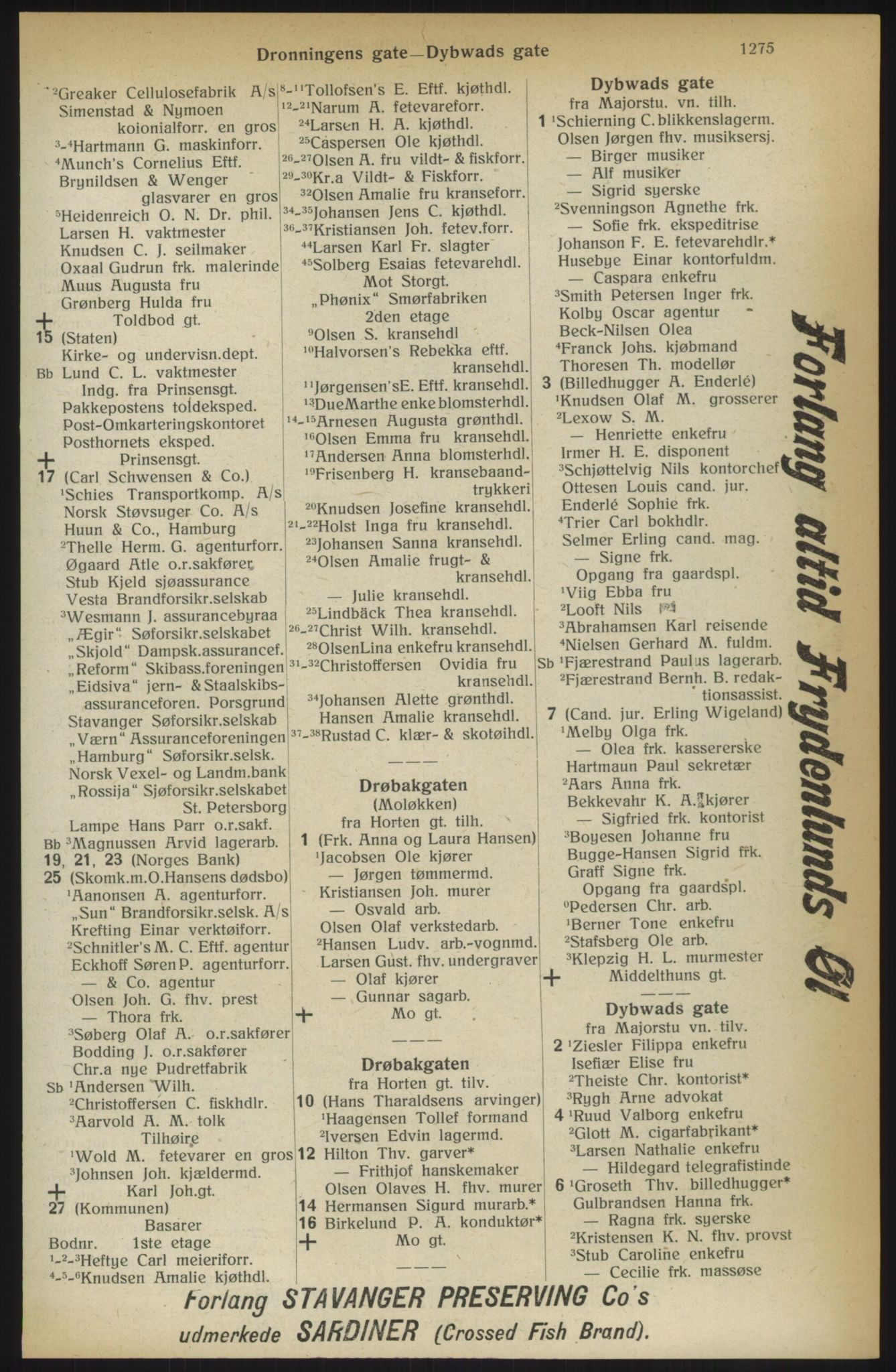 Kristiania/Oslo adressebok, PUBL/-, 1914, p. 1275