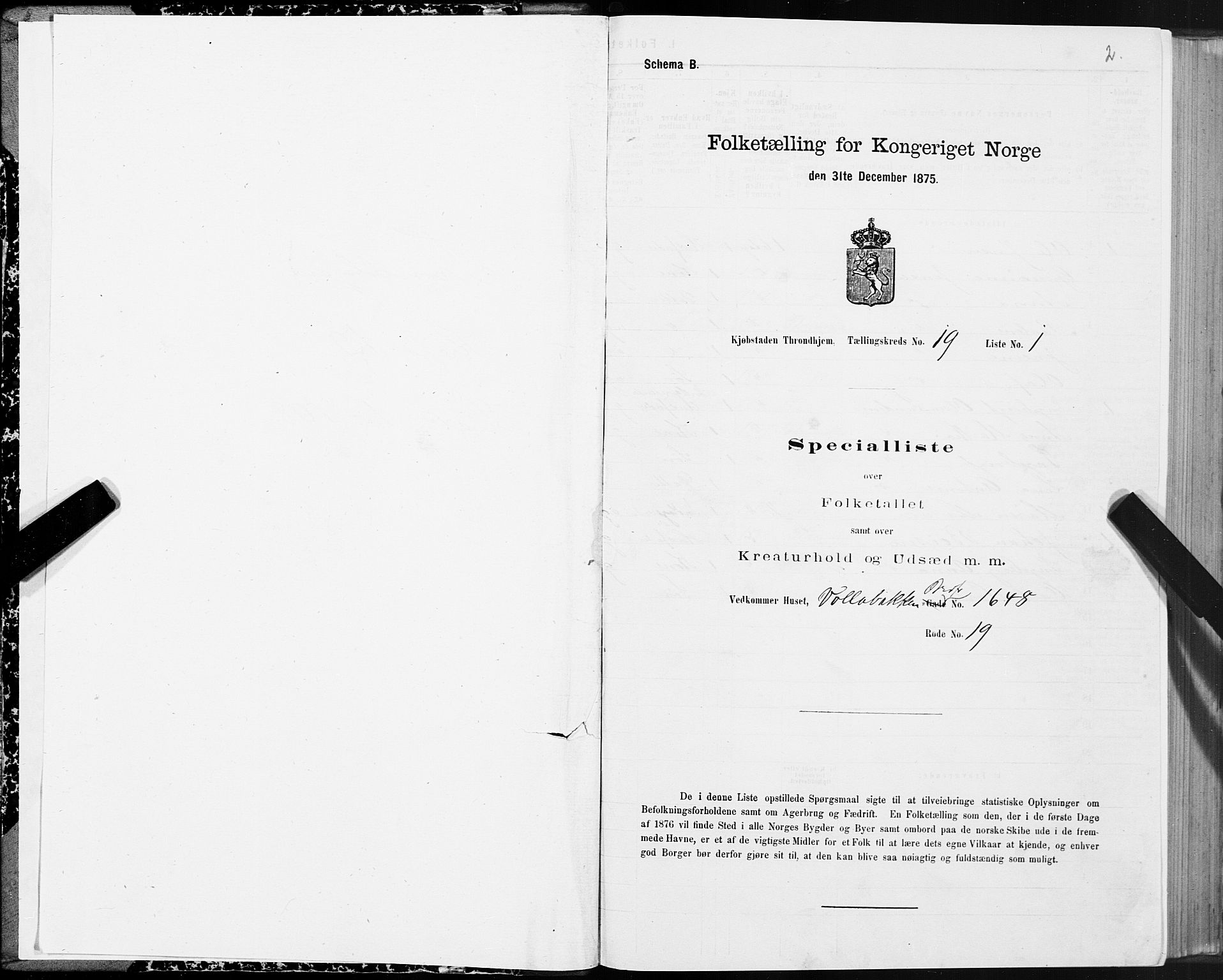 SAT, 1875 census for 1601 Trondheim, 1875, p. 10002