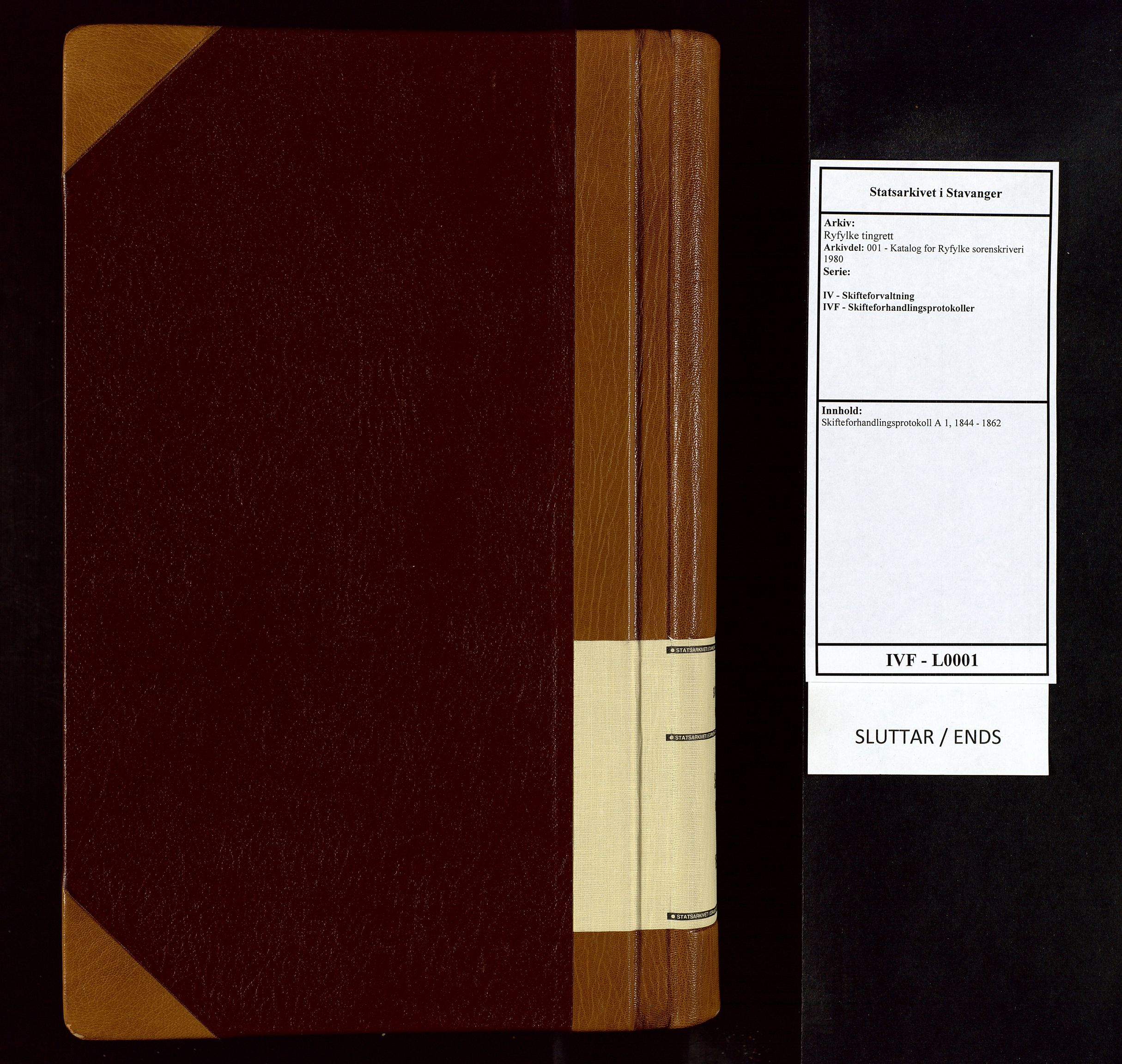 Ryfylke tingrett, AV/SAST-A-100055/001/IV/IVF/L0001: Skifteforhandlingsprotokoll A 1, 1844-1862