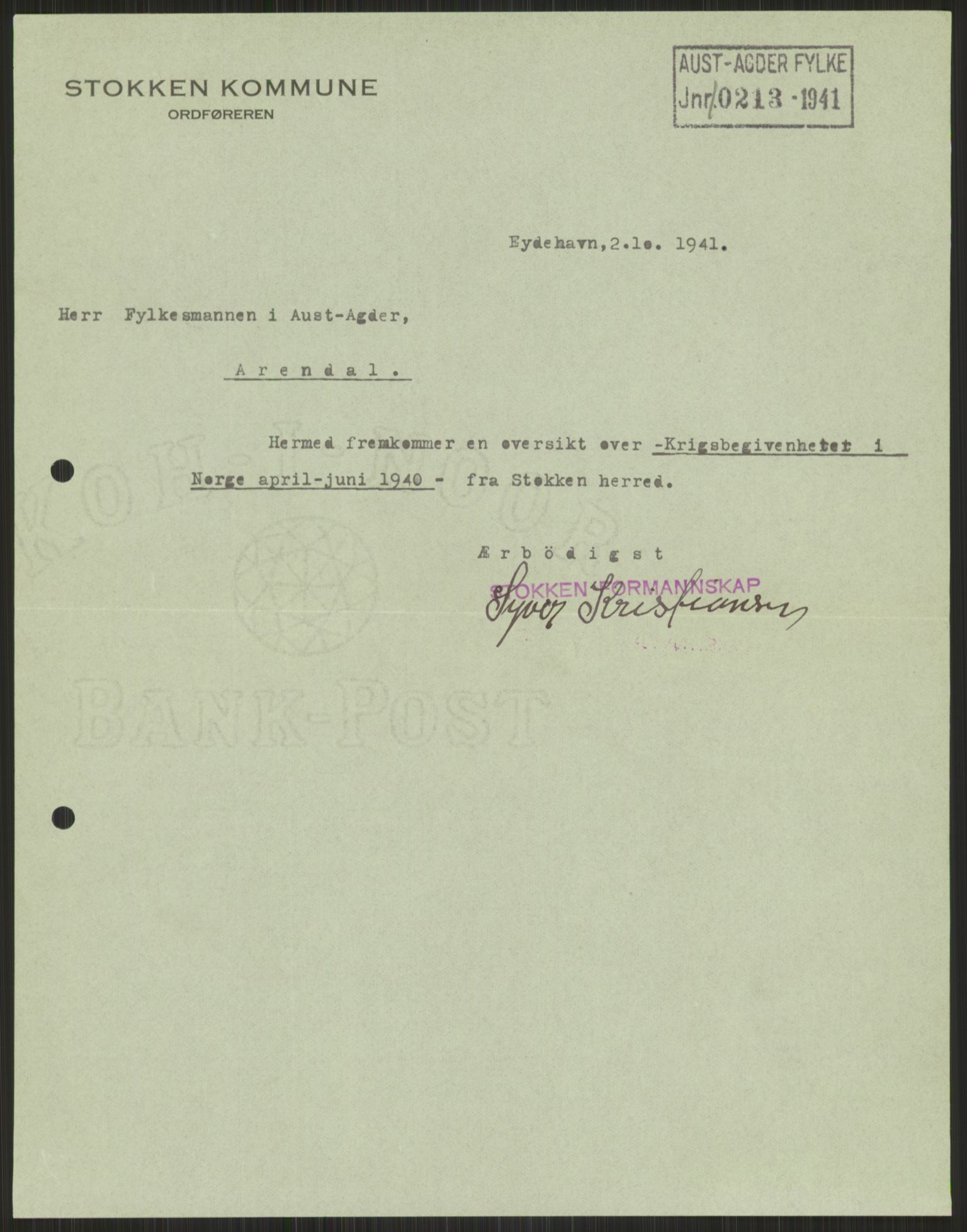 Forsvaret, Forsvarets krigshistoriske avdeling, AV/RA-RAFA-2017/Y/Ya/L0014: II-C-11-31 - Fylkesmenn.  Rapporter om krigsbegivenhetene 1940., 1940, p. 790