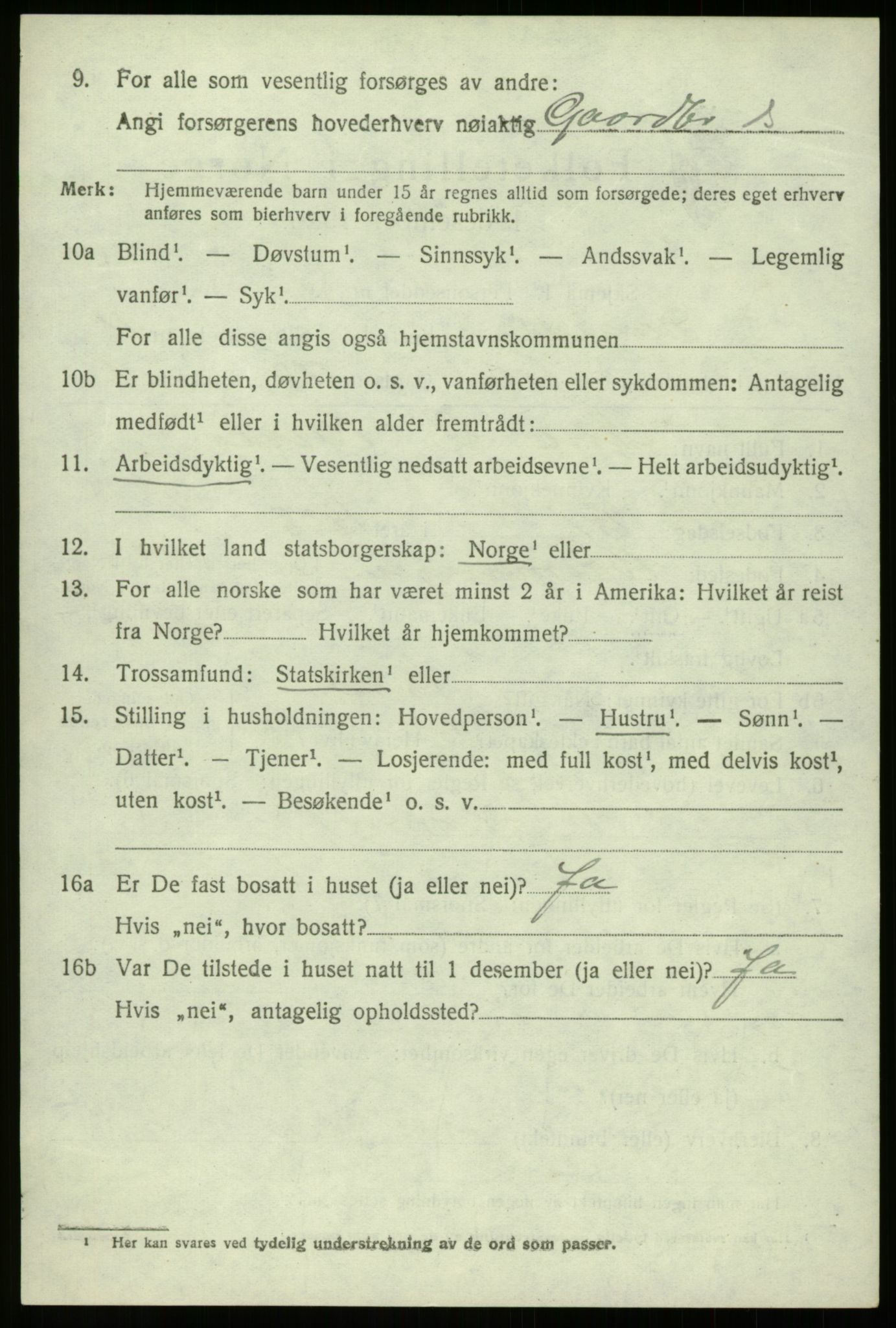 SAB, 1920 census for Davik, 1920, p. 5536