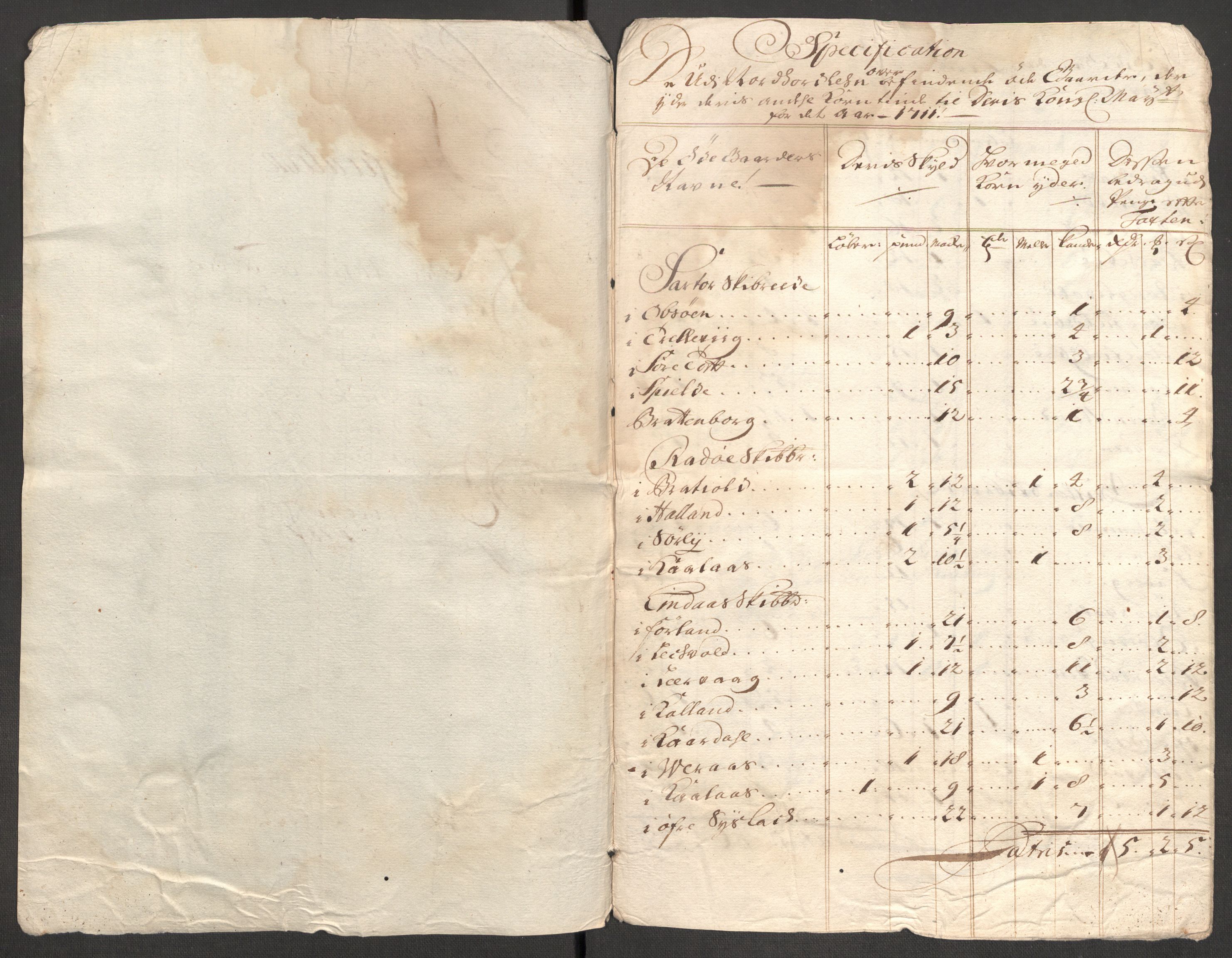 Rentekammeret inntil 1814, Reviderte regnskaper, Fogderegnskap, RA/EA-4092/R51/L3192: Fogderegnskap Nordhordland og Voss, 1711, p. 351