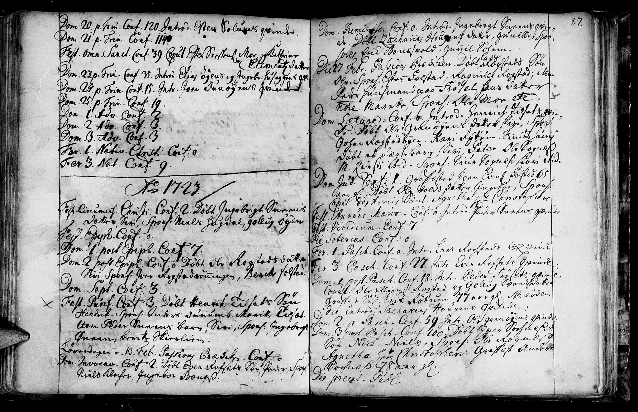 Ministerialprotokoller, klokkerbøker og fødselsregistre - Sør-Trøndelag, SAT/A-1456/687/L0990: Parish register (official) no. 687A01, 1690-1746, p. 87