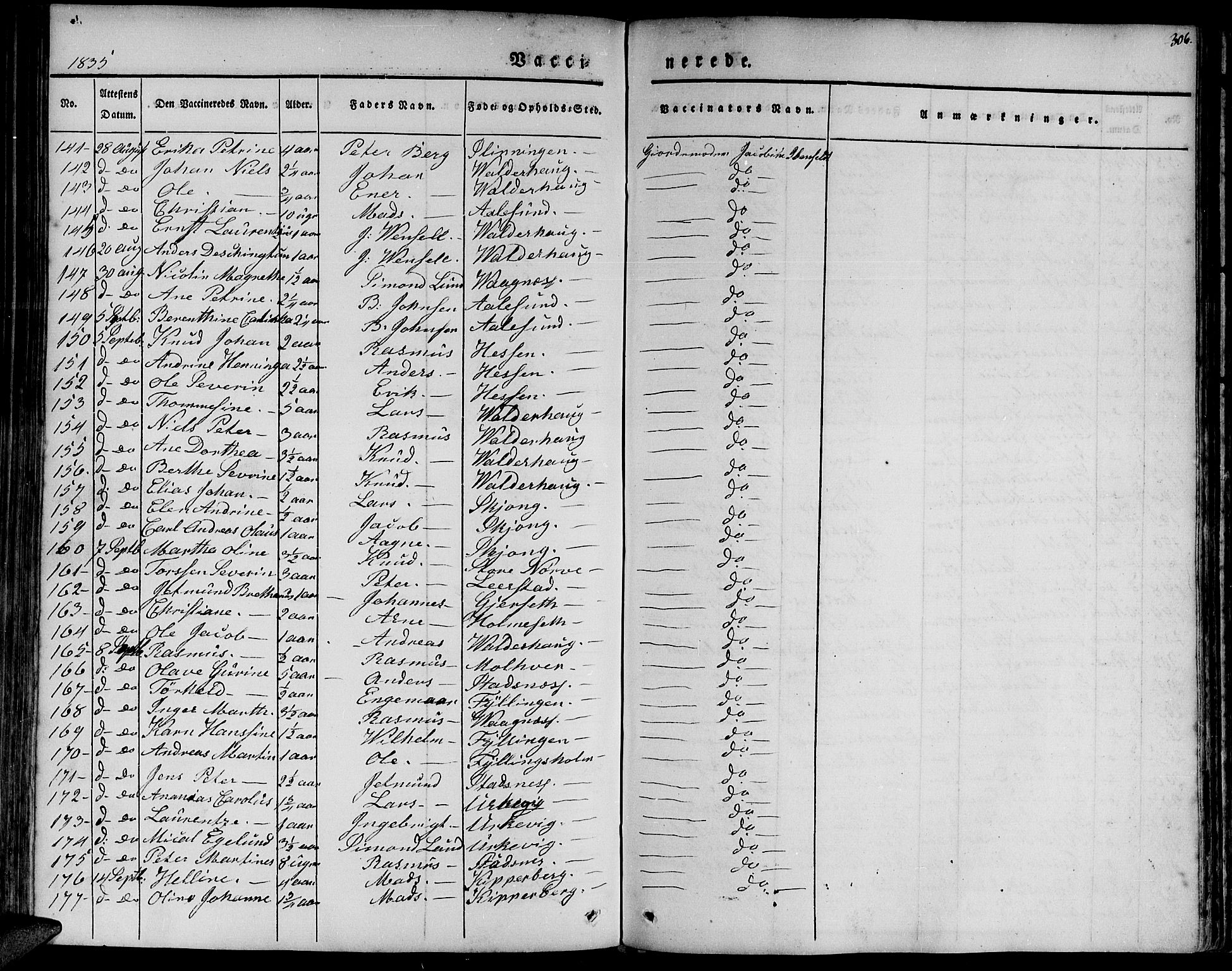 Ministerialprotokoller, klokkerbøker og fødselsregistre - Møre og Romsdal, AV/SAT-A-1454/528/L0395: Parish register (official) no. 528A06, 1828-1839, p. 306