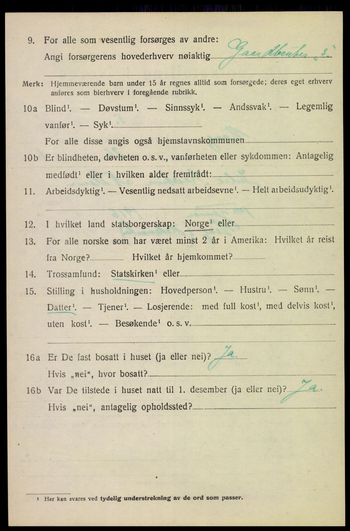 SAH, 1920 census for Vang (Hedmark), 1920, p. 14152