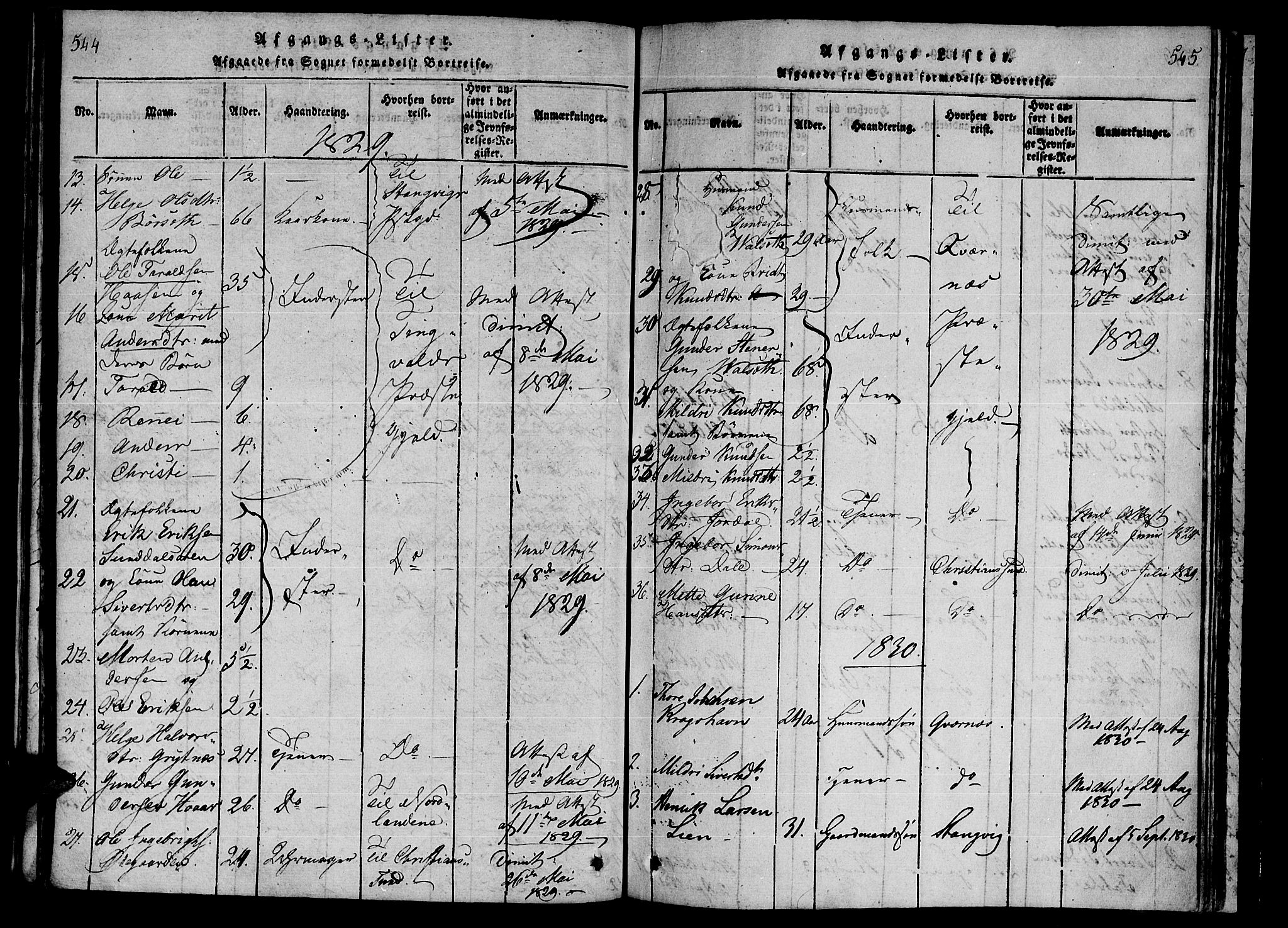 Ministerialprotokoller, klokkerbøker og fødselsregistre - Møre og Romsdal, AV/SAT-A-1454/590/L1009: Parish register (official) no. 590A03 /1, 1819-1832, p. 544-545