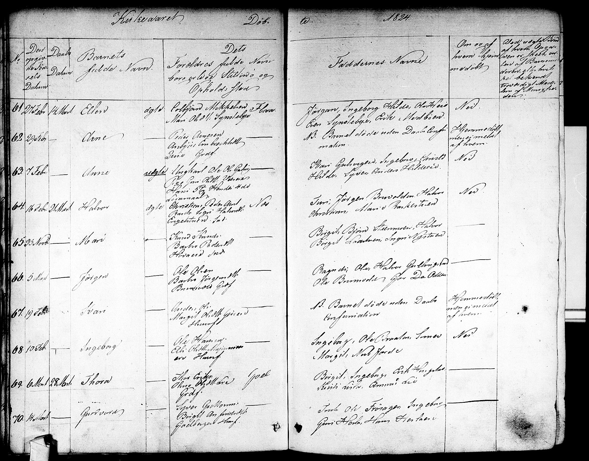 Nes kirkebøker, AV/SAKO-A-236/F/Fa/L0008: Parish register (official) no. 8, 1824-1834, p. 14-15