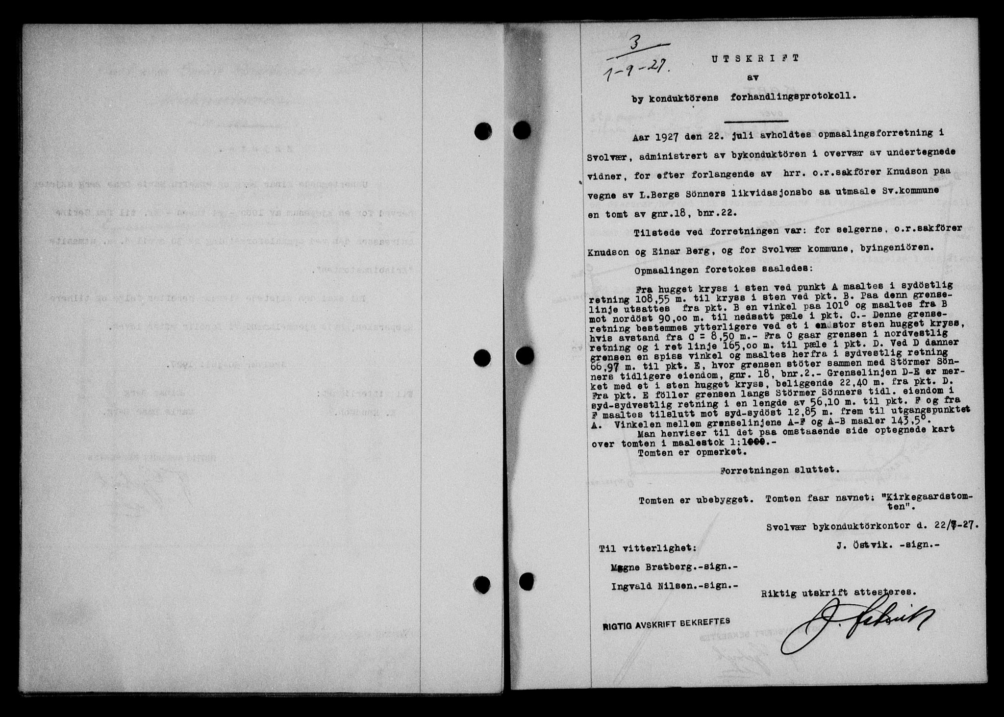Lofoten sorenskriveri, SAT/A-0017/1/2/2C/L0016b: Mortgage book no. 16b, 1927-1927, Deed date: 01.09.1927