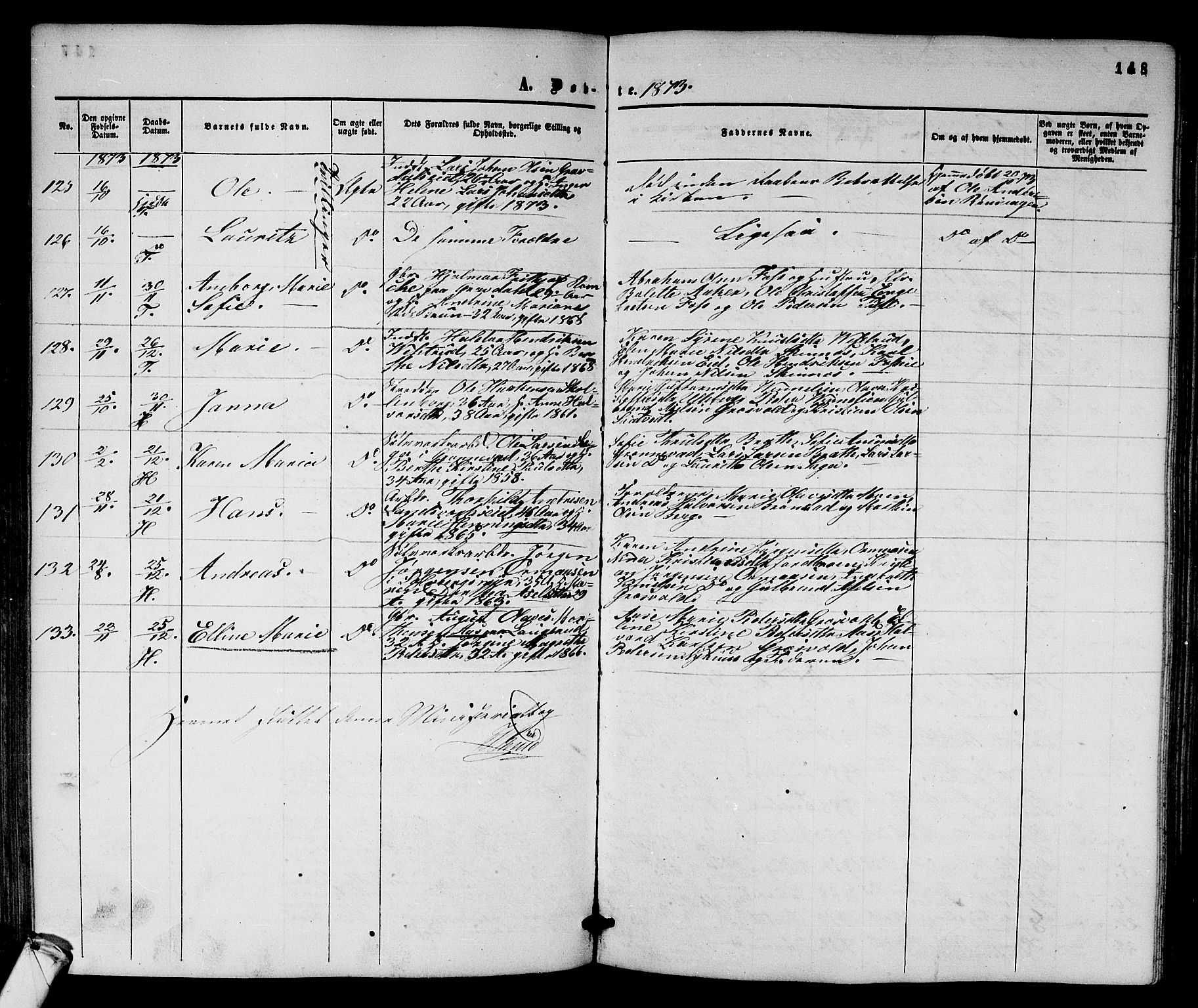 Sandsvær kirkebøker, AV/SAKO-A-244/G/Ga/L0005: Parish register (copy) no. I 5, 1857-1873, p. 148