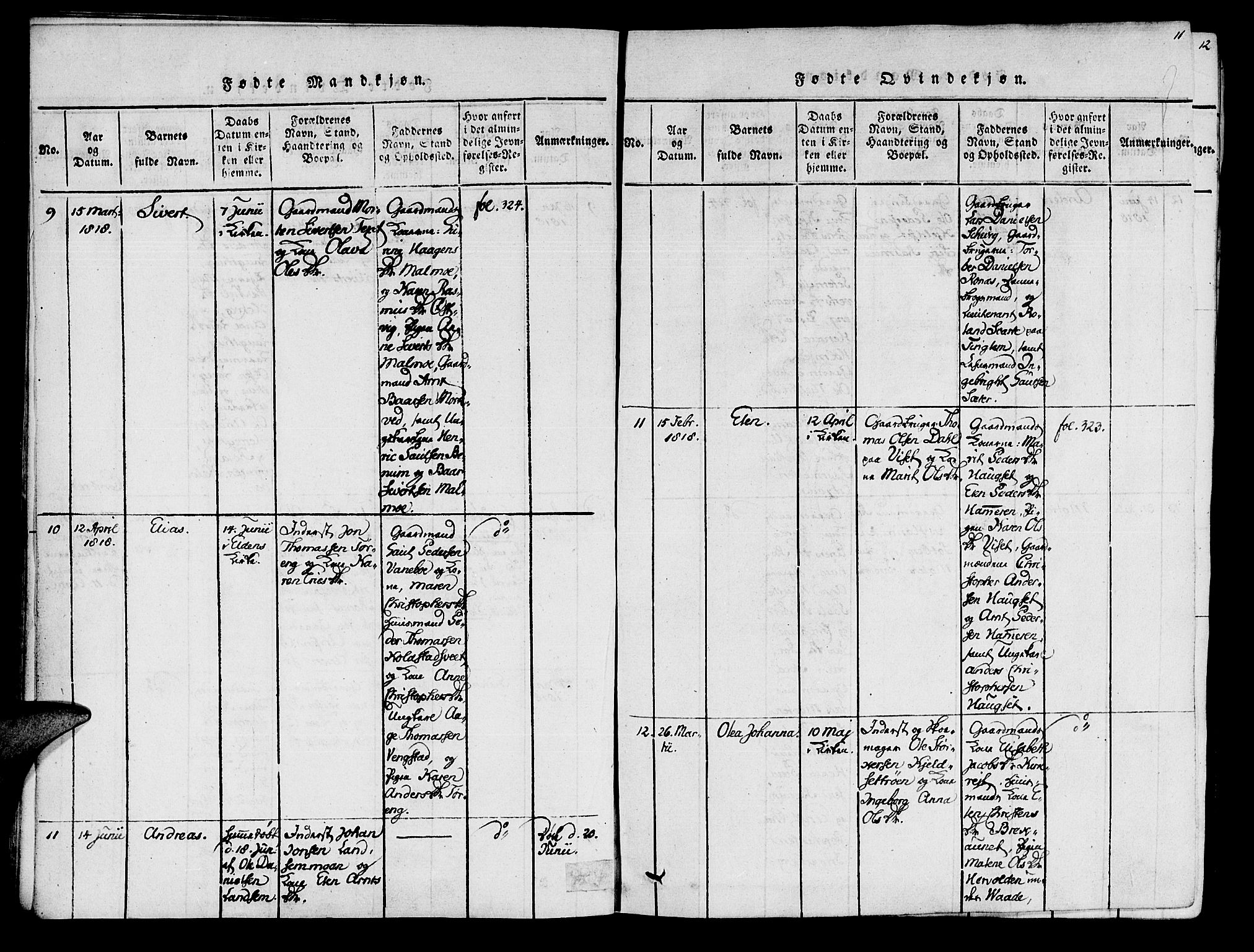 Ministerialprotokoller, klokkerbøker og fødselsregistre - Nord-Trøndelag, SAT/A-1458/741/L0387: Parish register (official) no. 741A03 /1, 1817-1822, p. 11