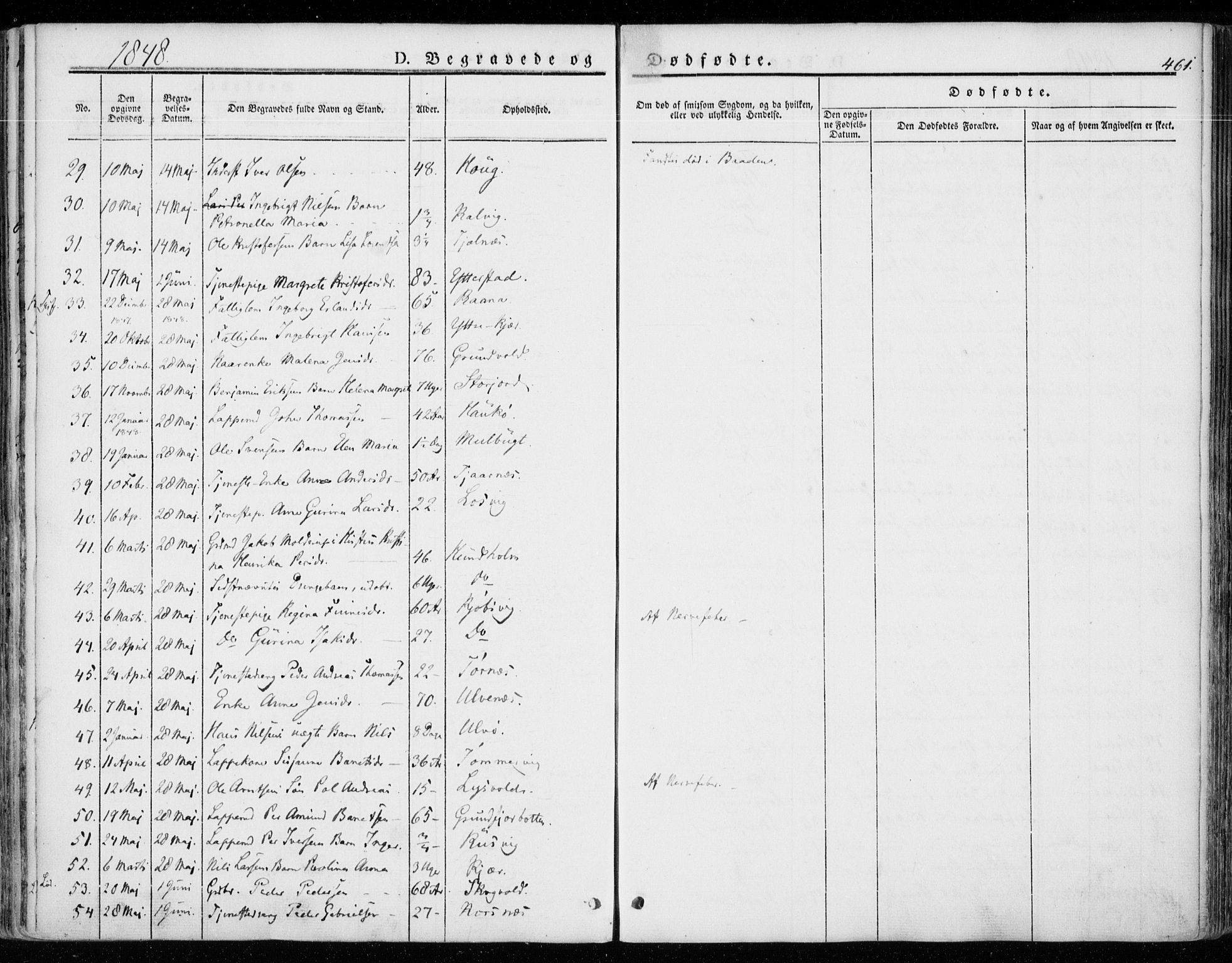 Ministerialprotokoller, klokkerbøker og fødselsregistre - Nordland, AV/SAT-A-1459/872/L1033: Parish register (official) no. 872A08, 1840-1863, p. 461