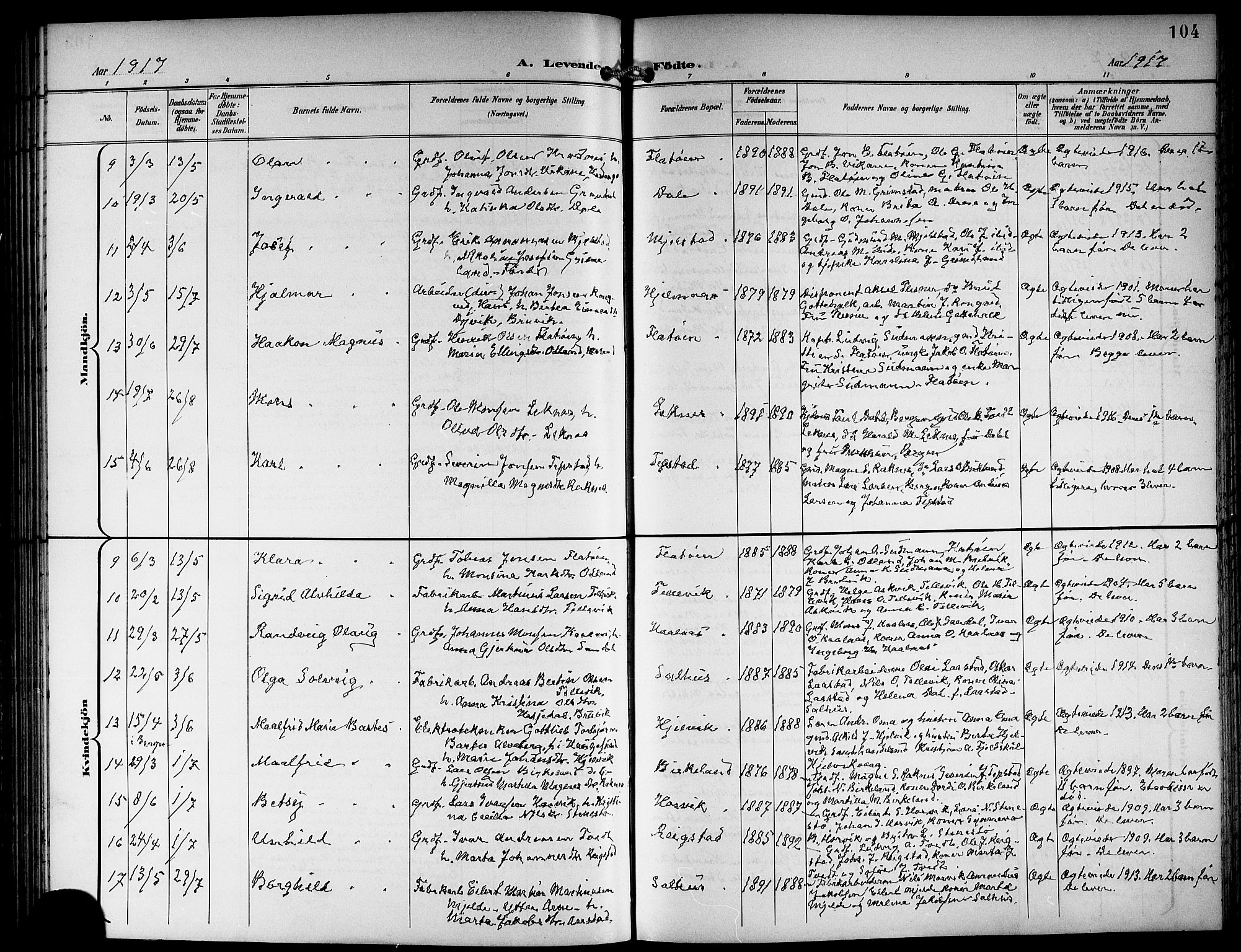 Hamre sokneprestembete, AV/SAB-A-75501/H/Ha/Hab: Parish register (copy) no. B 4, 1898-1919, p. 104