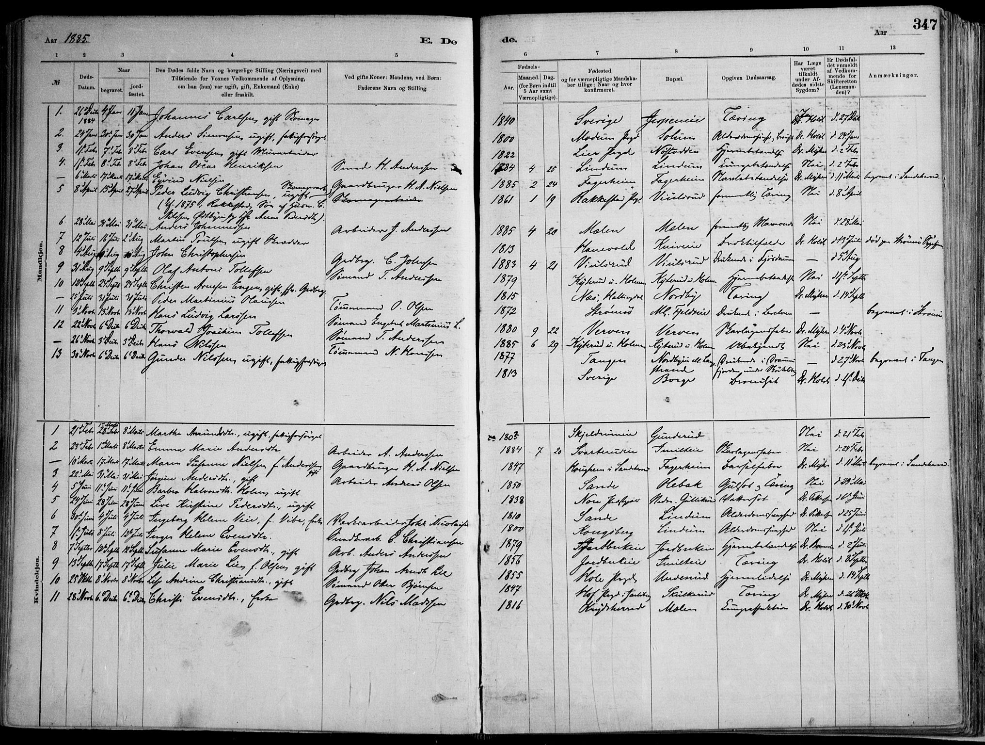 Skoger kirkebøker, SAKO/A-59/F/Fa/L0006: Parish register (official) no. I 6, 1885-1910, p. 347