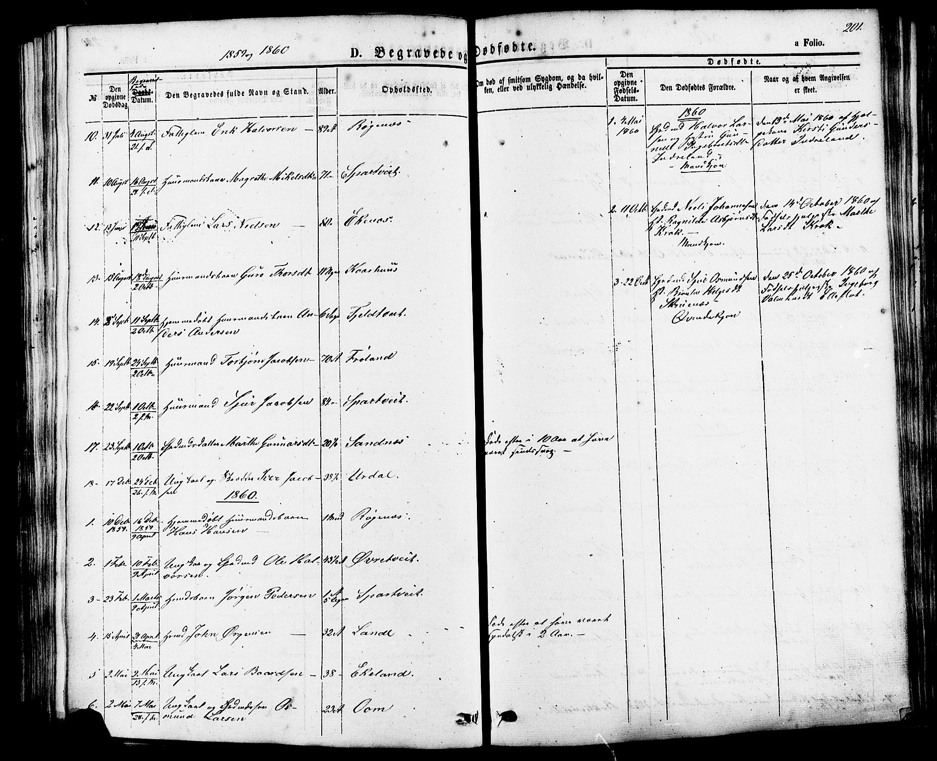 Skjold sokneprestkontor, AV/SAST-A-101847/H/Ha/Haa/L0007: Parish register (official) no. A 7, 1857-1882, p. 201